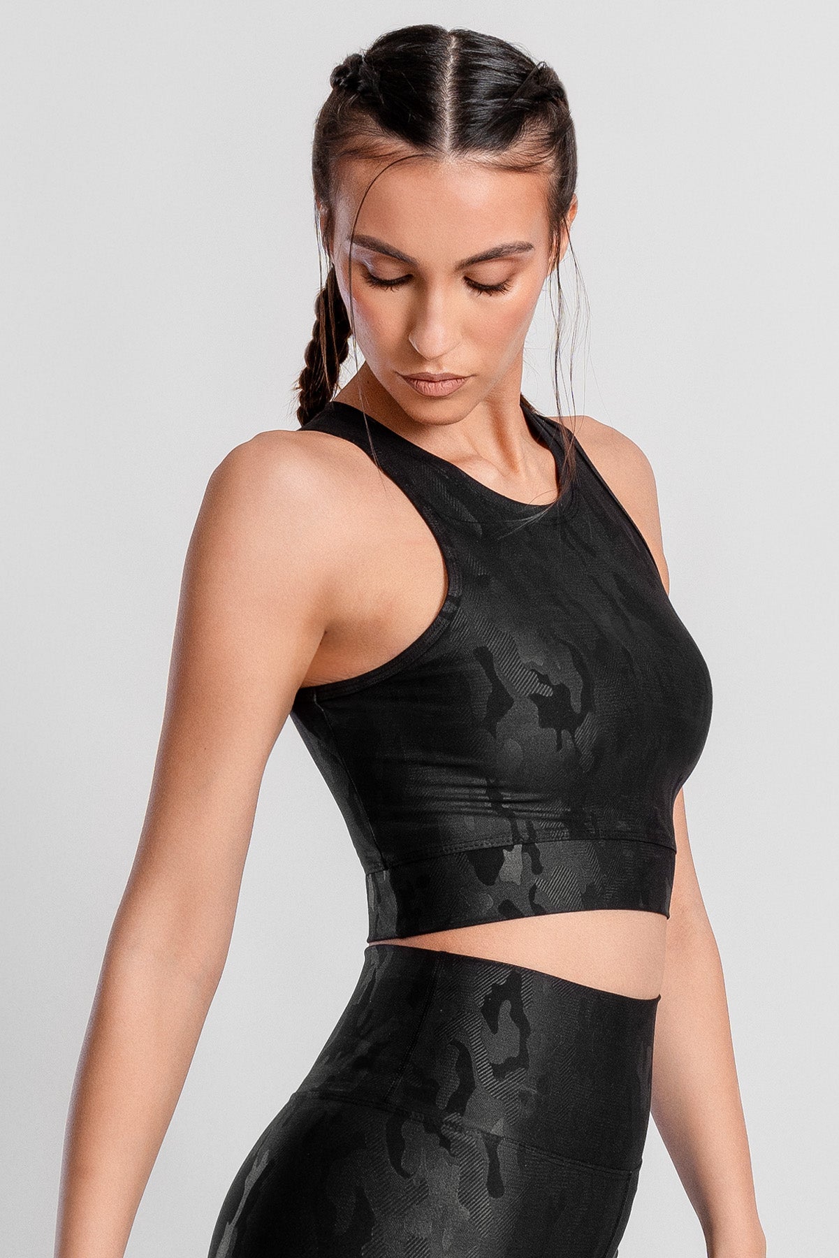 Khaite Kamuflaj Siyah Spor Bra - 4