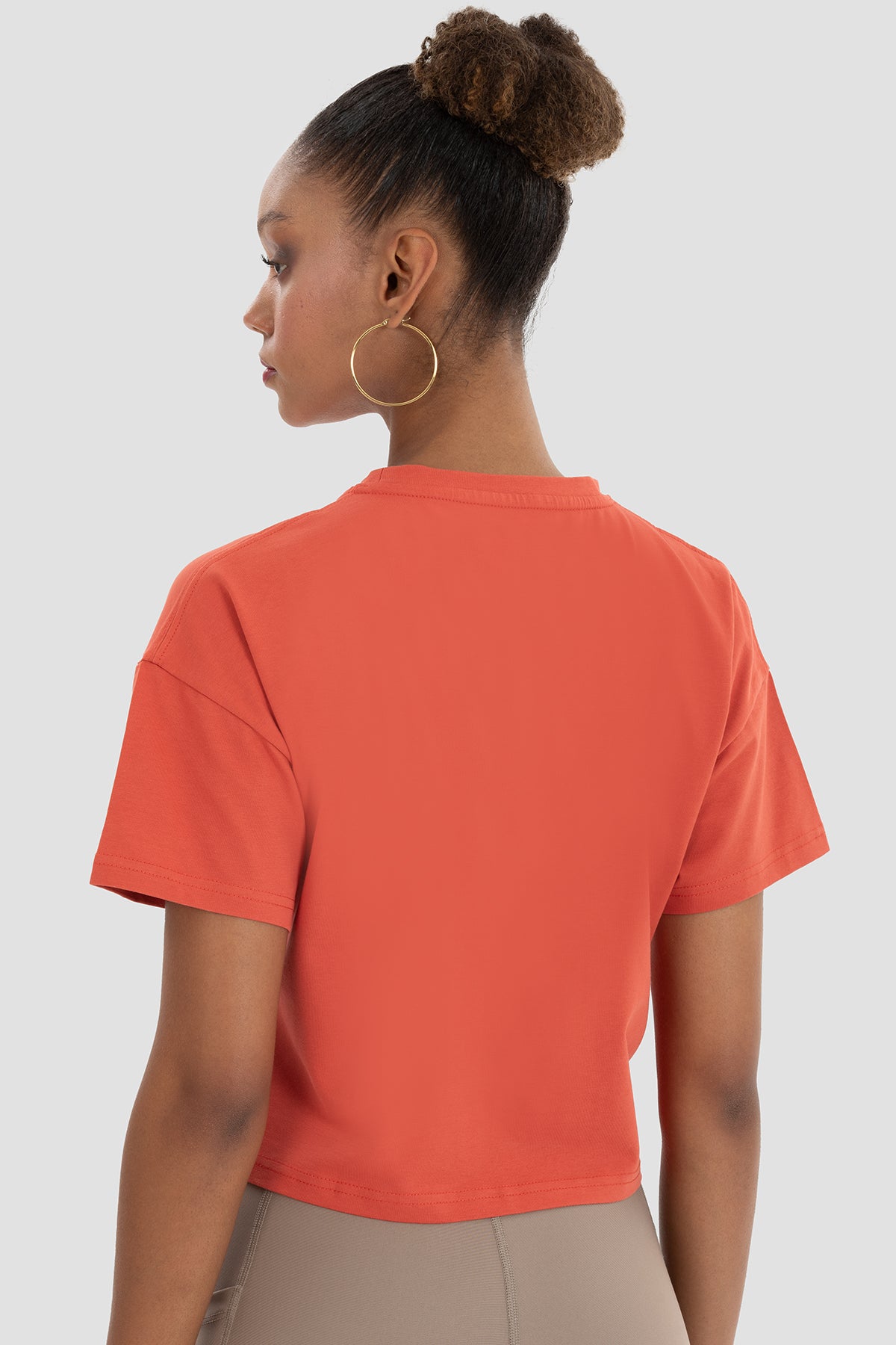 Lily Oversize Kiremit Crop Tişört - 5
