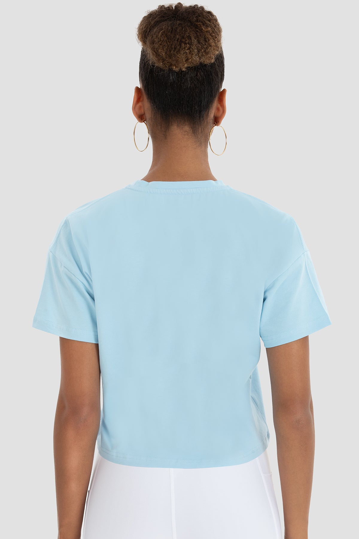 Lily Oversize Mavi Crop Tişört - 5