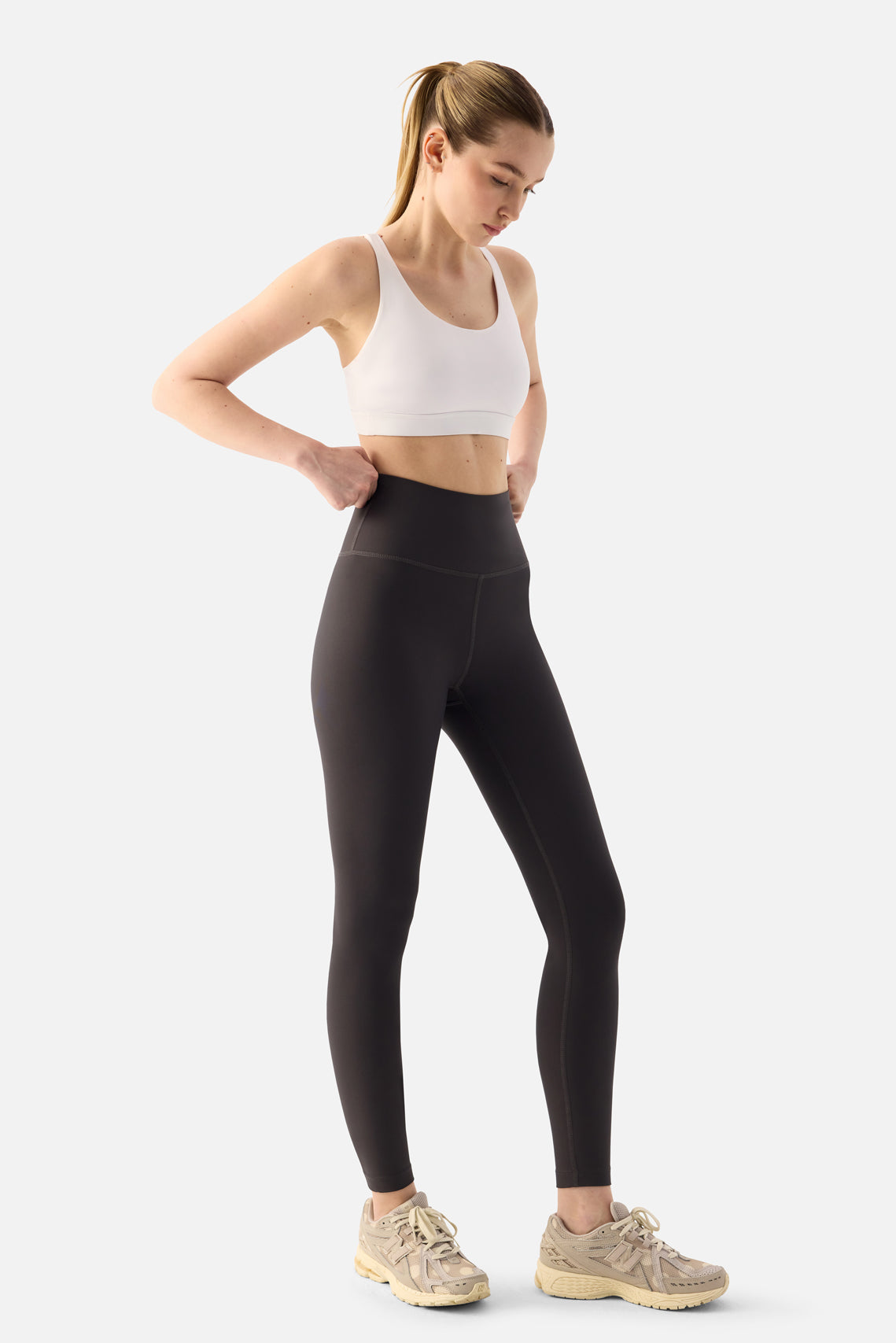 Liora Yüksek Bel Yumuşak 7/8 Füme Spor Tayt - 3