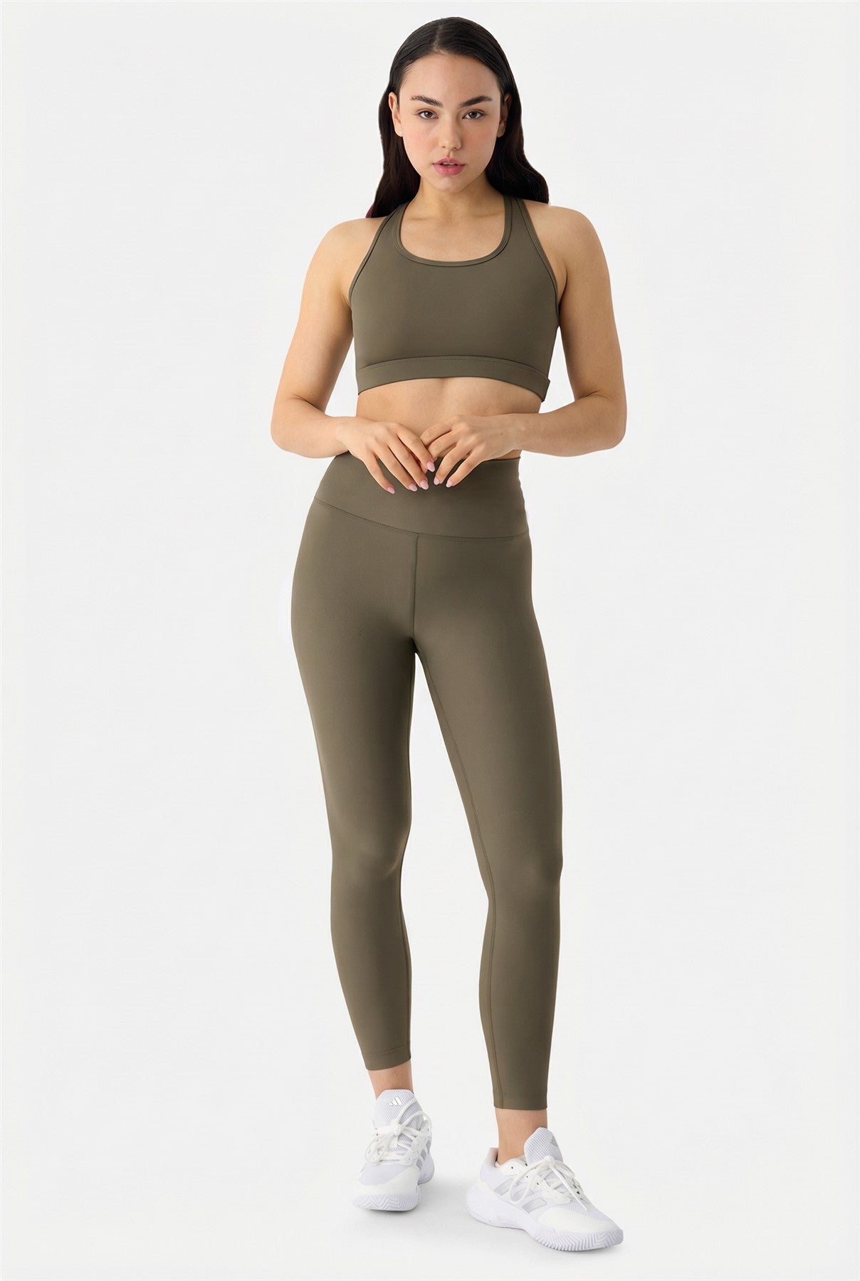 Liora Yumuşak Kumaş 7/8 Haki Spor Tayt