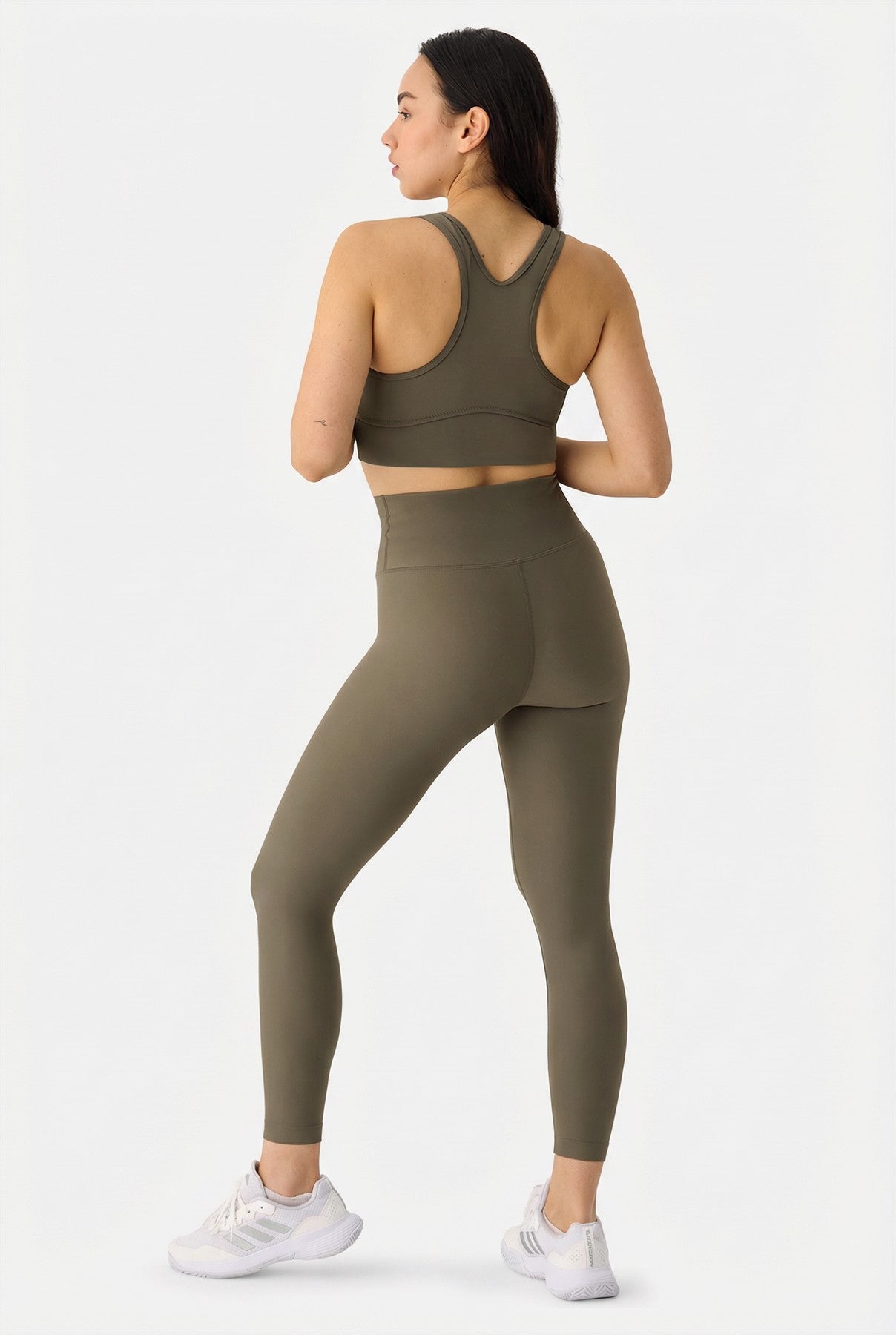 Liora Yumuşak Kumaş 7/8 Haki Spor Tayt - 3