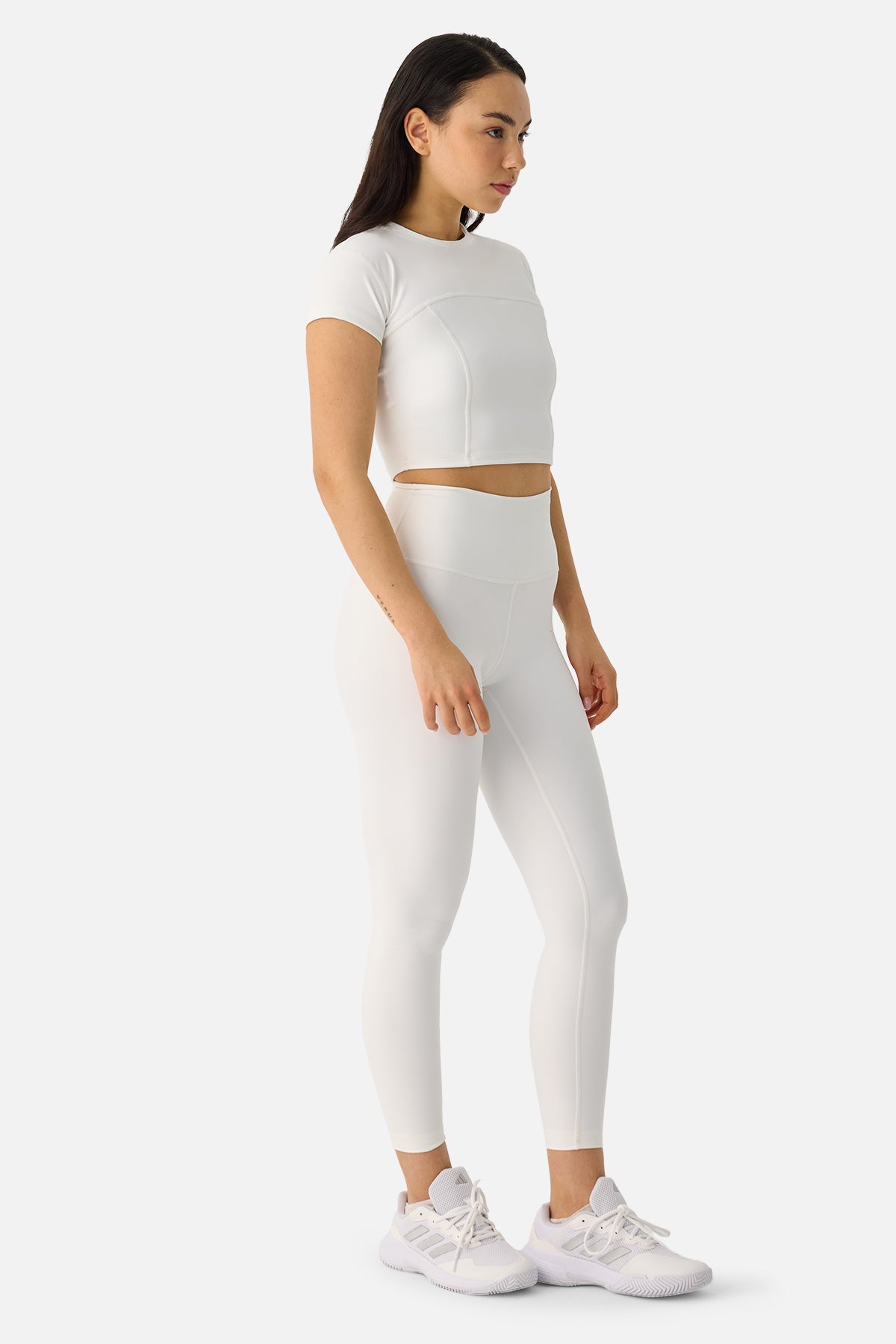 Liora Yumuşak Kumaş Ekru Crop Top - 5