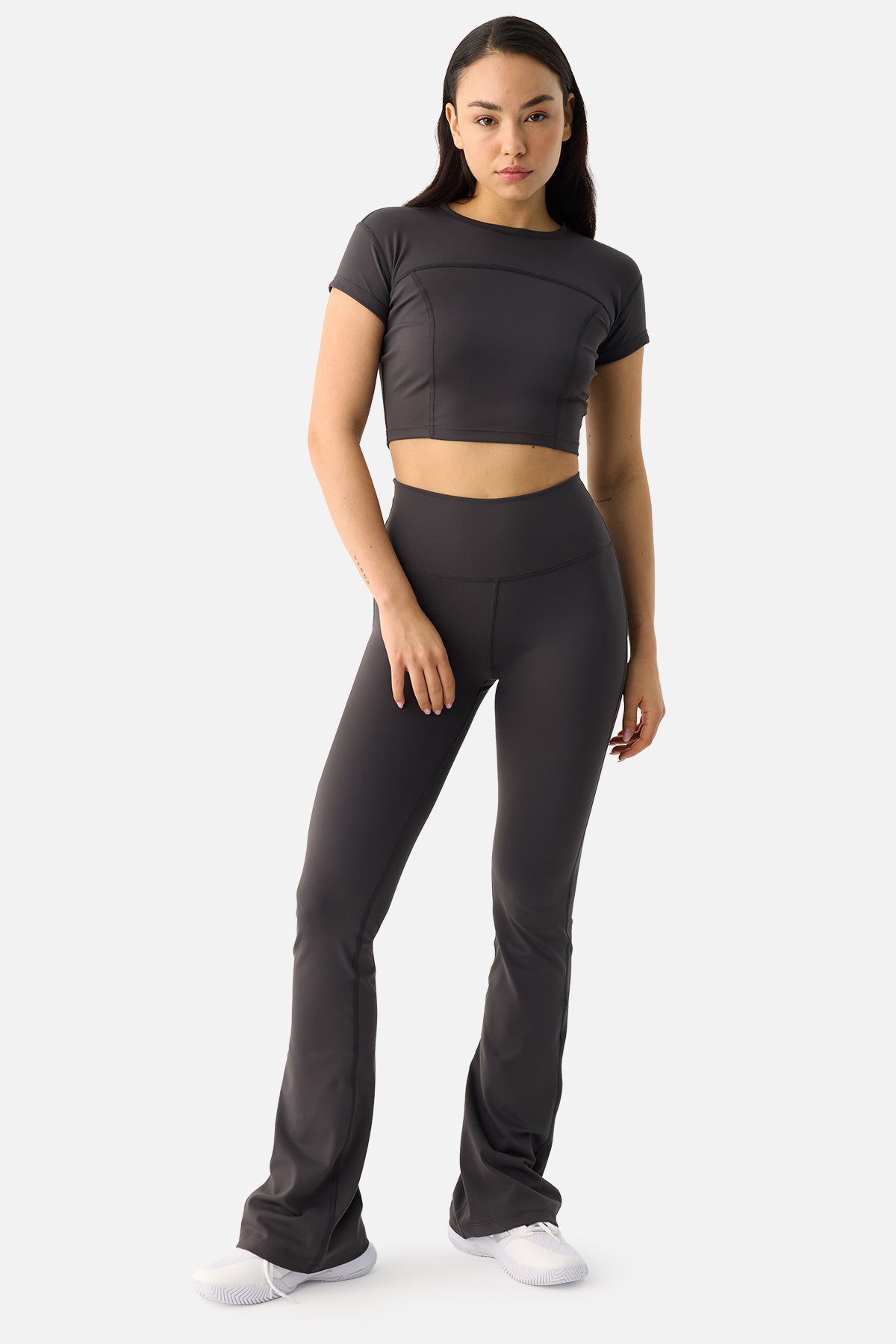 Liora Yumuşak Kumaş Füme Crop Top - 3