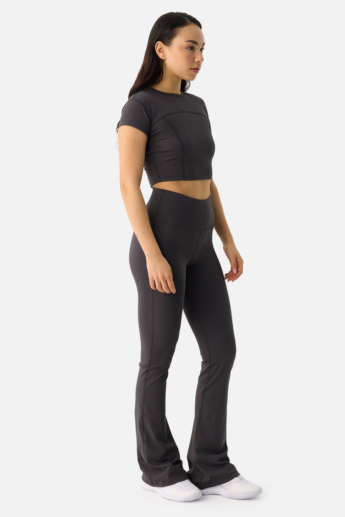 Liora Yumuşak Kumaş Füme Crop Top - 4