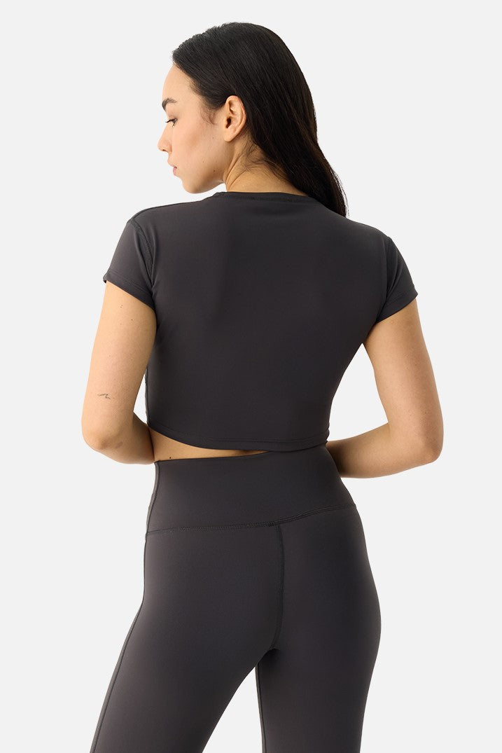 Liora Yumuşak Kumaş Füme Crop Top - 5