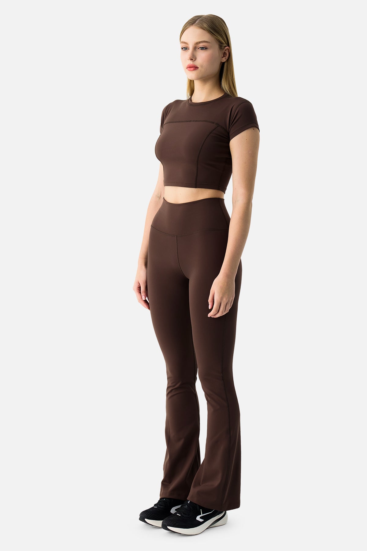Liora Yumuşak Kumaş Geniş Paça Acı Kahve Tayt Pantolon - 3