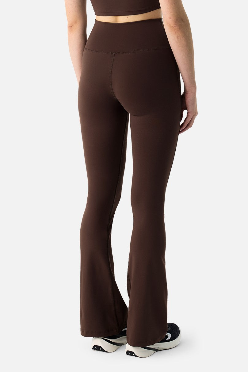 Liora Yumuşak Kumaş Geniş Paça Acı Kahve Tayt Pantolon - 6