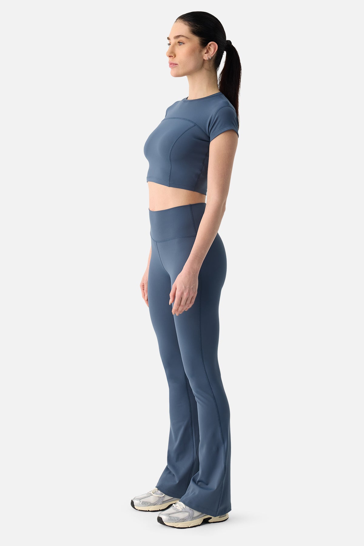 Liora Yumuşak Kumaş Geniş Paça İndigo Tayt Pantolon - 4