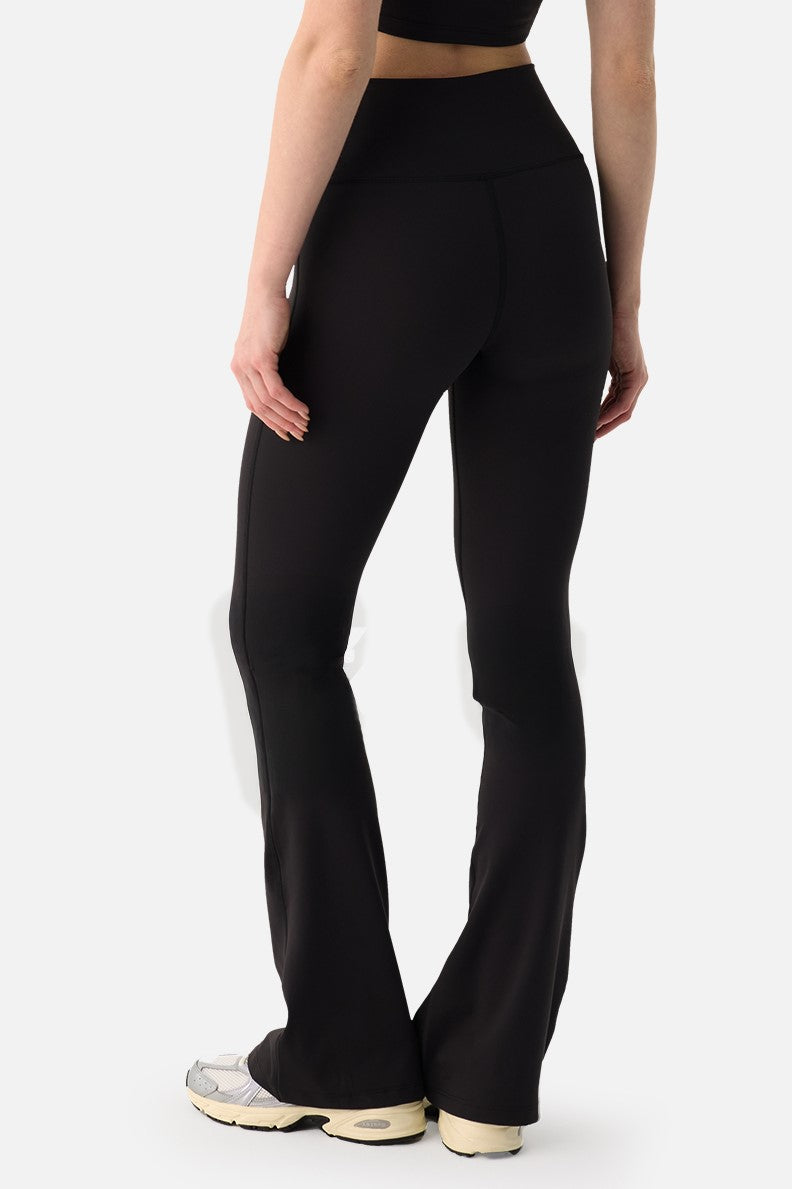 Liora Yumuşak Kumaş Geniş Paça Siyah Tayt Pantolon - 5