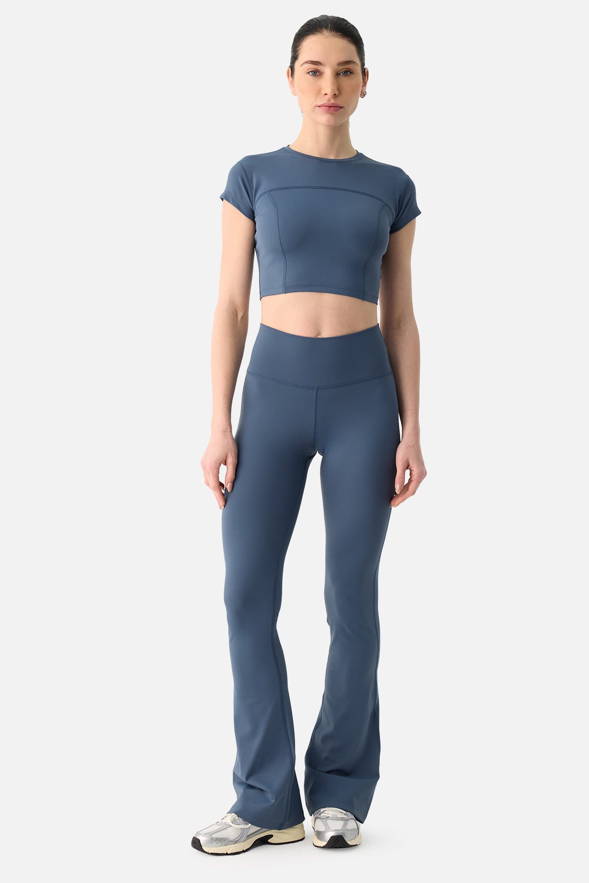 Liora Yumuşak Kumaş İndigo Crop Top
