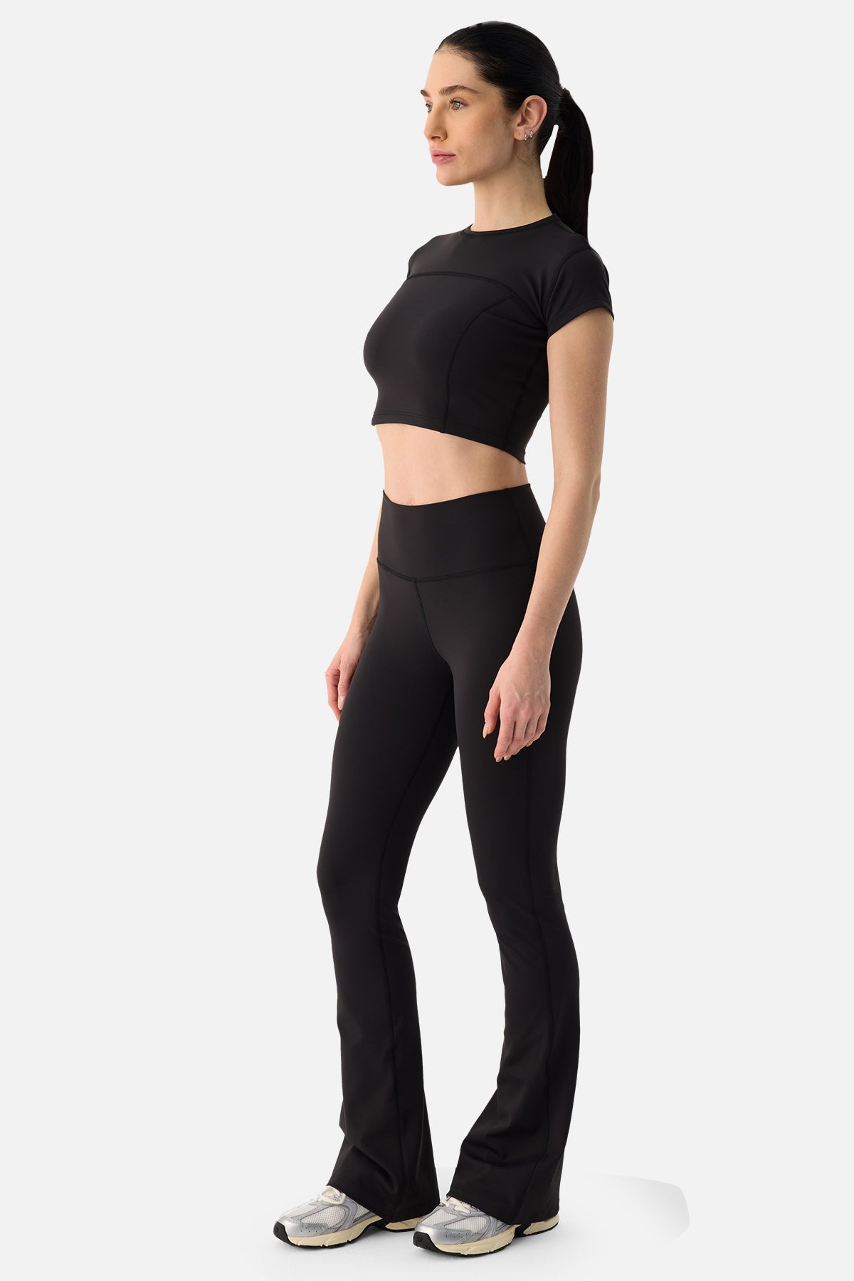 Liora Yumuşak Kumaş Siyah Crop Top - 4