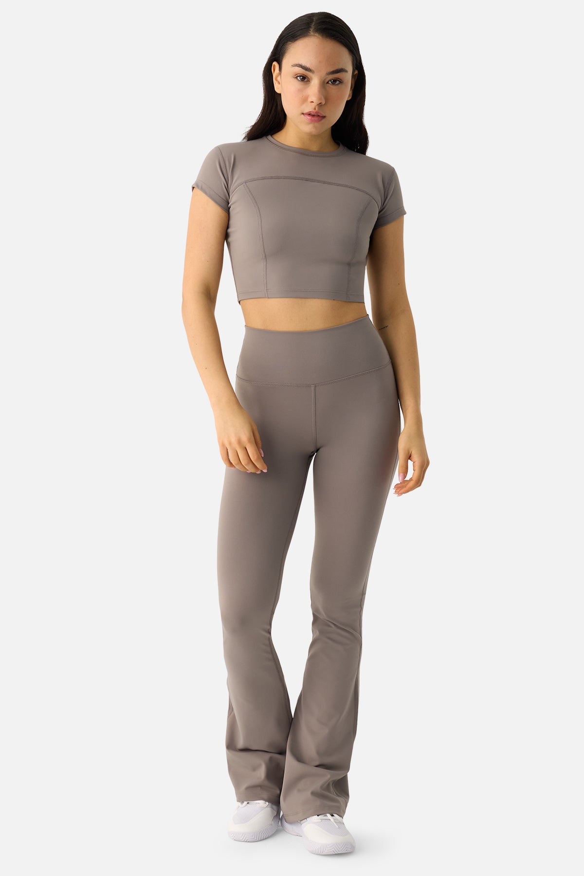 Liora Yumuşak Kumaş Taş Rengi Crop Top - 4