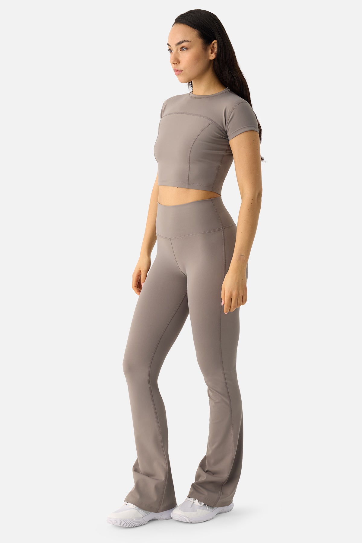 Liora Yumuşak Kumaş Taş Rengi Crop Top - 5