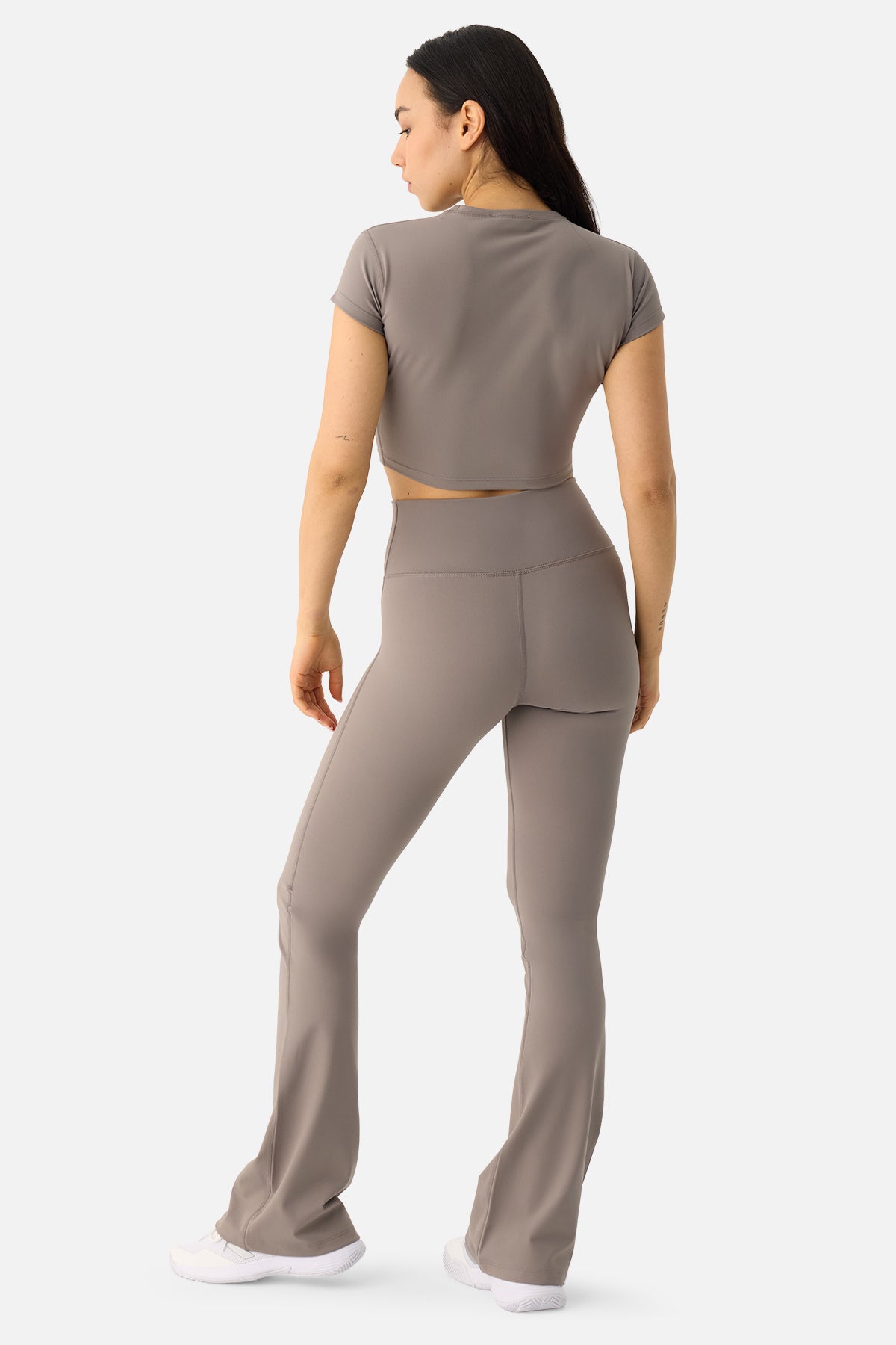 Liora Yumuşak Kumaş Taş Rengi Crop Top - 6