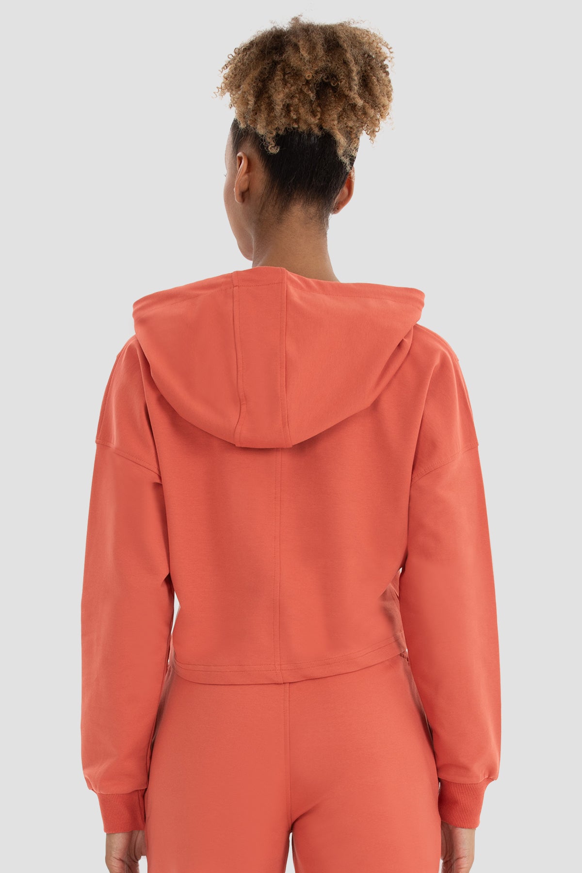 Lisa Oversize Kiremit Crop Hoodie - 4