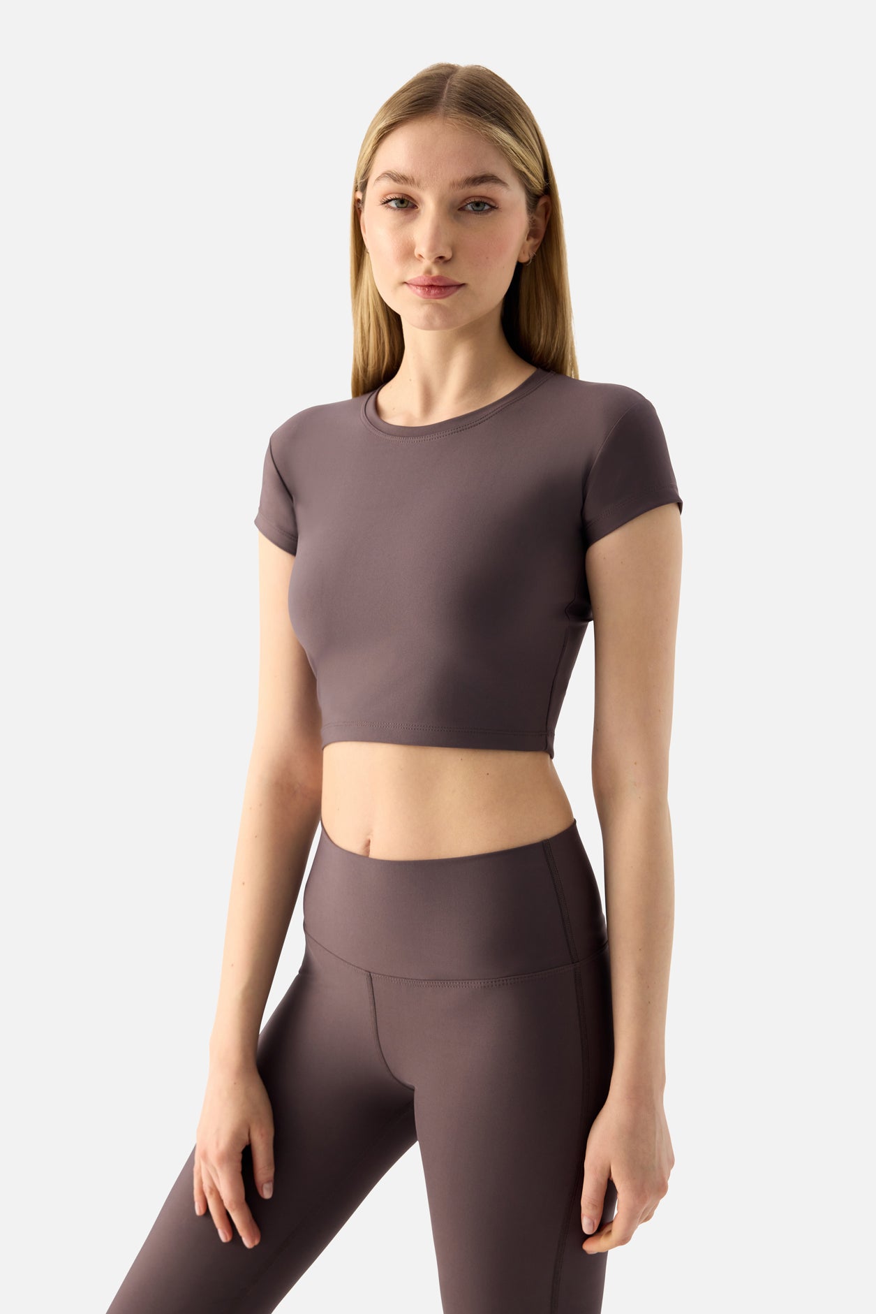 Melina Kısa Kol Açık Mor Crop Top - 3