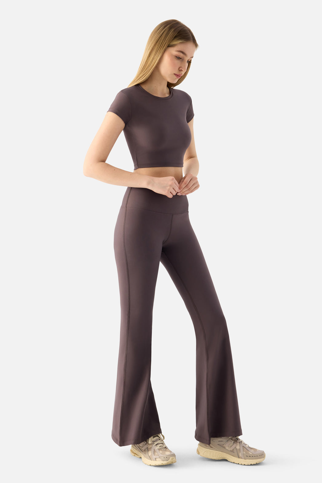 Melina Kısa Kol Açık Mor Crop Top - 4