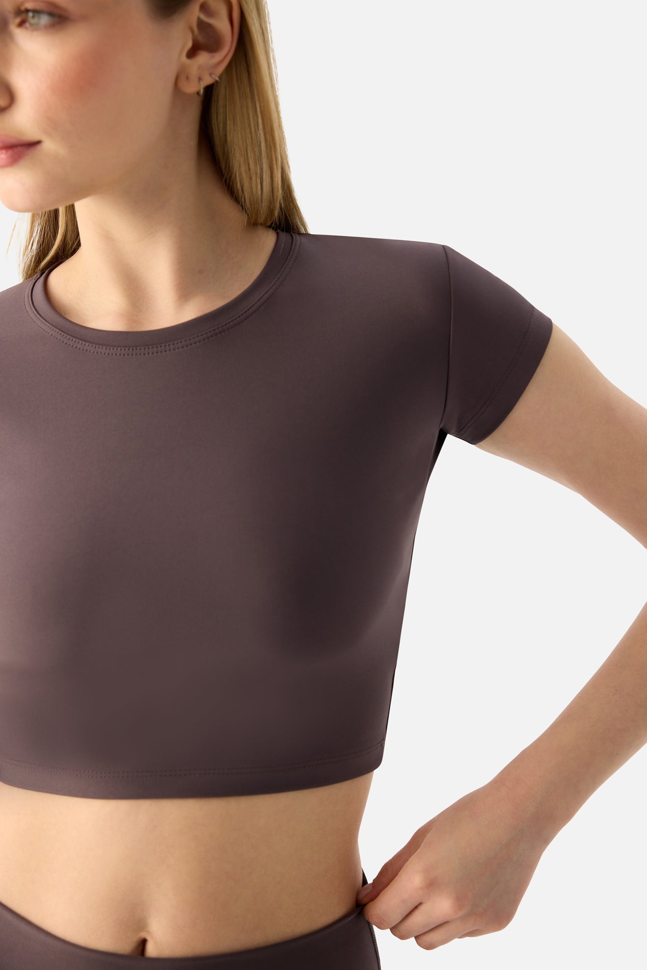 Melina Kısa Kol Açık Mor Crop Top - 6