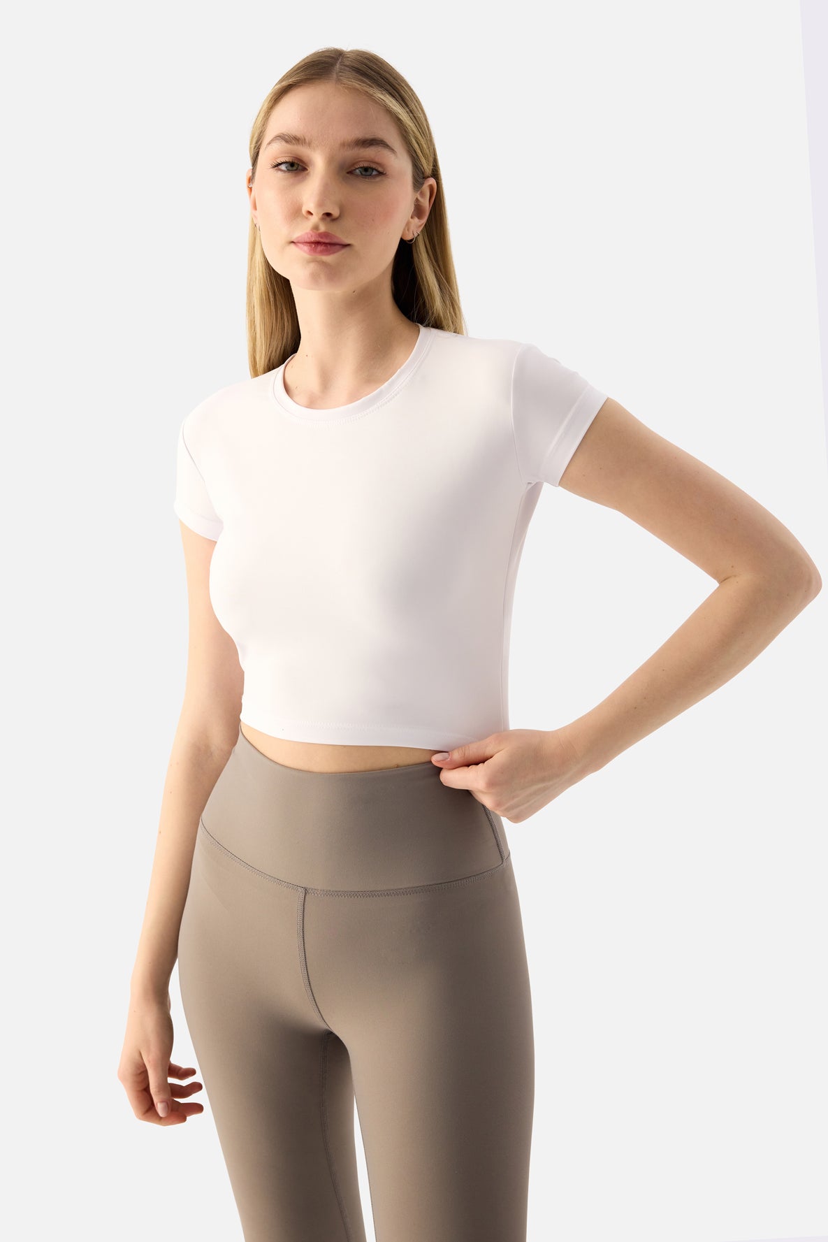 Melina Kısa Kol Beyaz Crop Top - 3