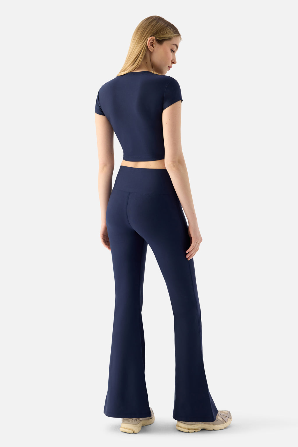 Melina Kısa Kol Lacivert Crop Top - 4