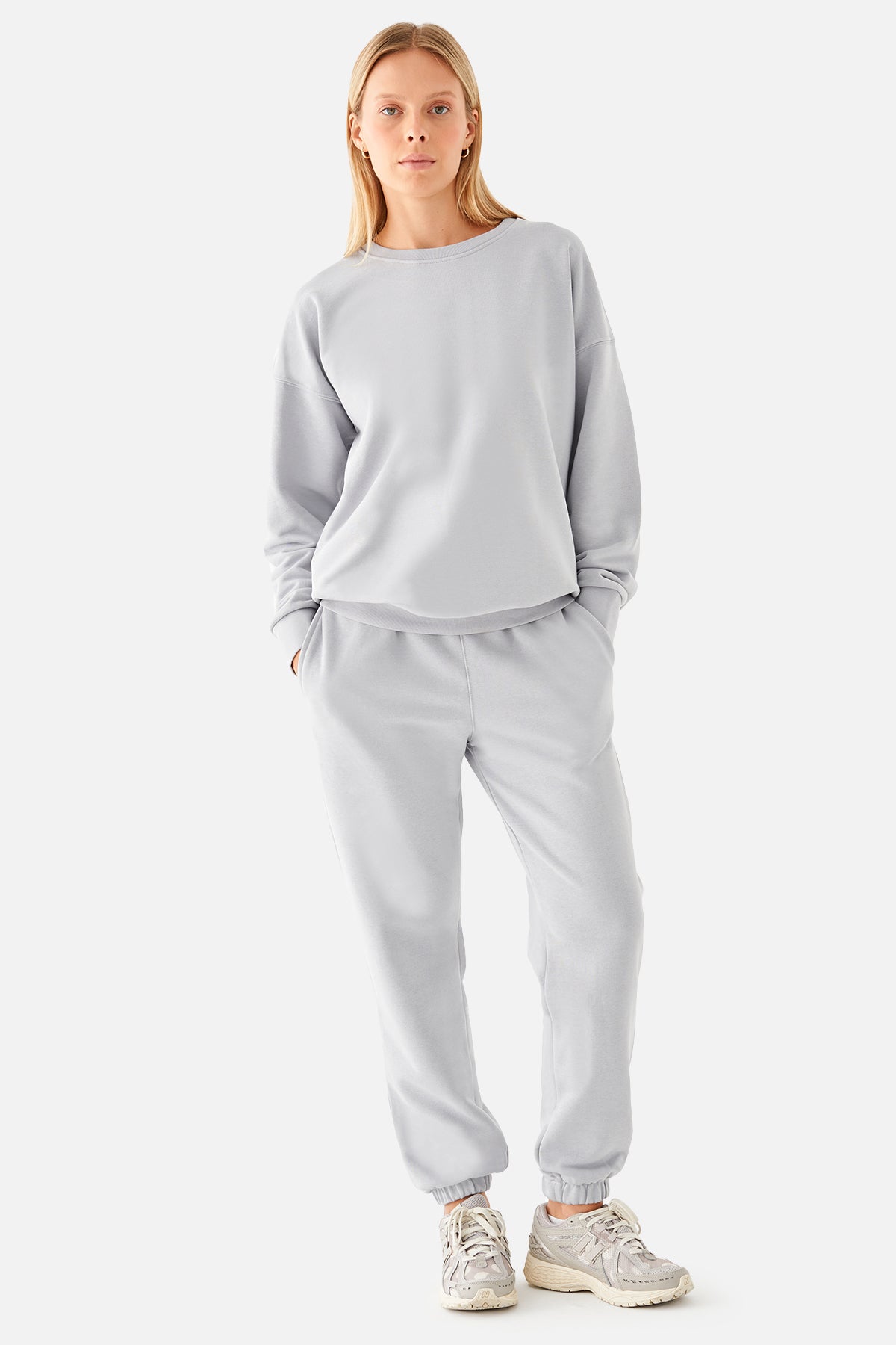Mia Oversize Gri Jogger Eşofman Altı - 4
