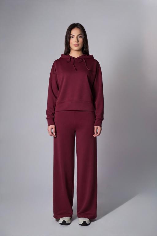 Mila Modal Kapüşonlu Bordo Üst - 5