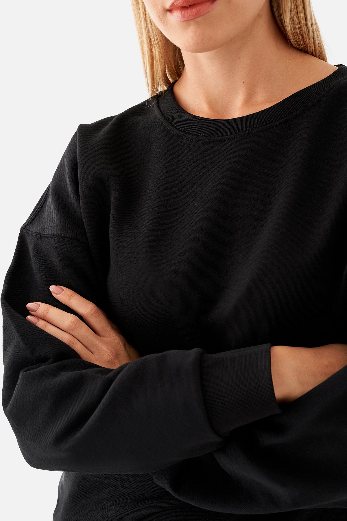 Nina Pamuklu Basic Siyah Sweatshirt - 3
