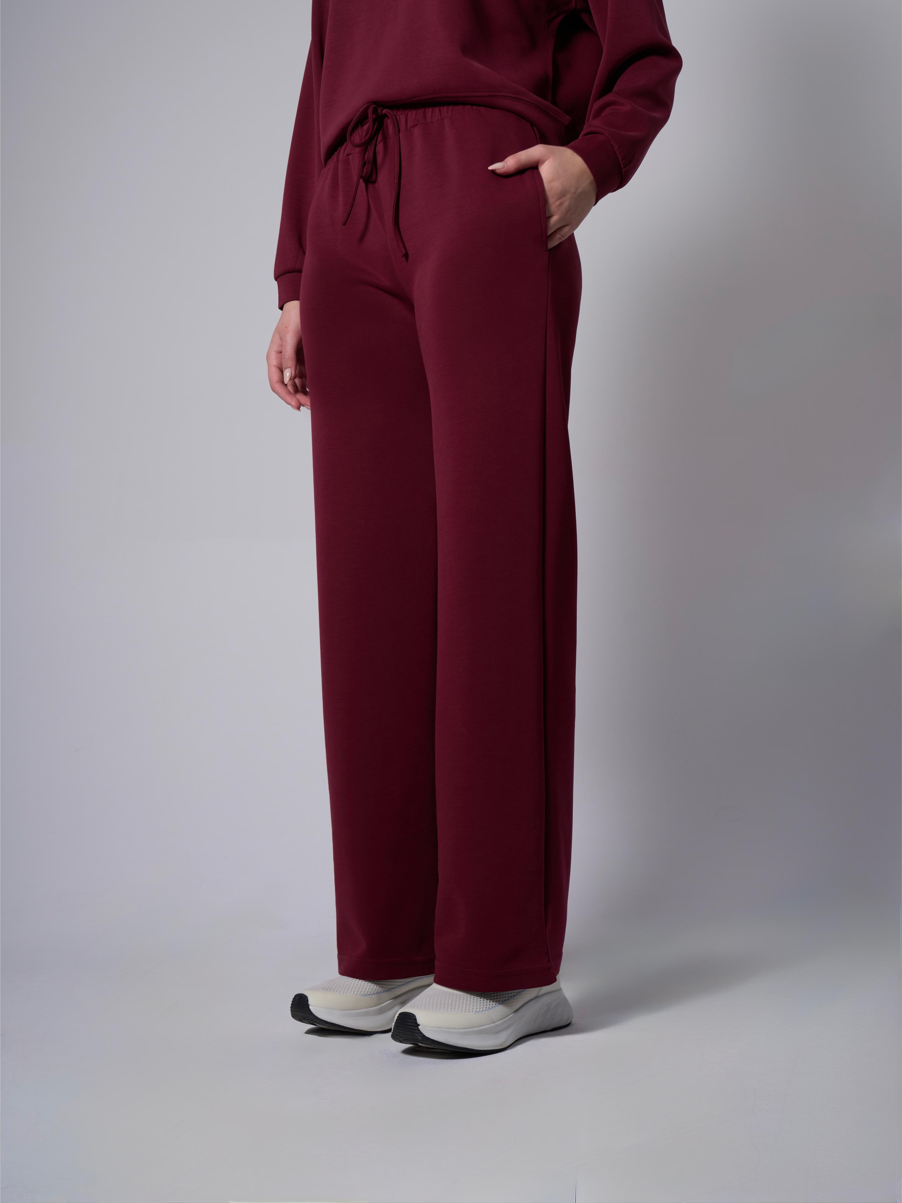 Nora Yüksek Bel Modal Bordo Pantolon - 4
