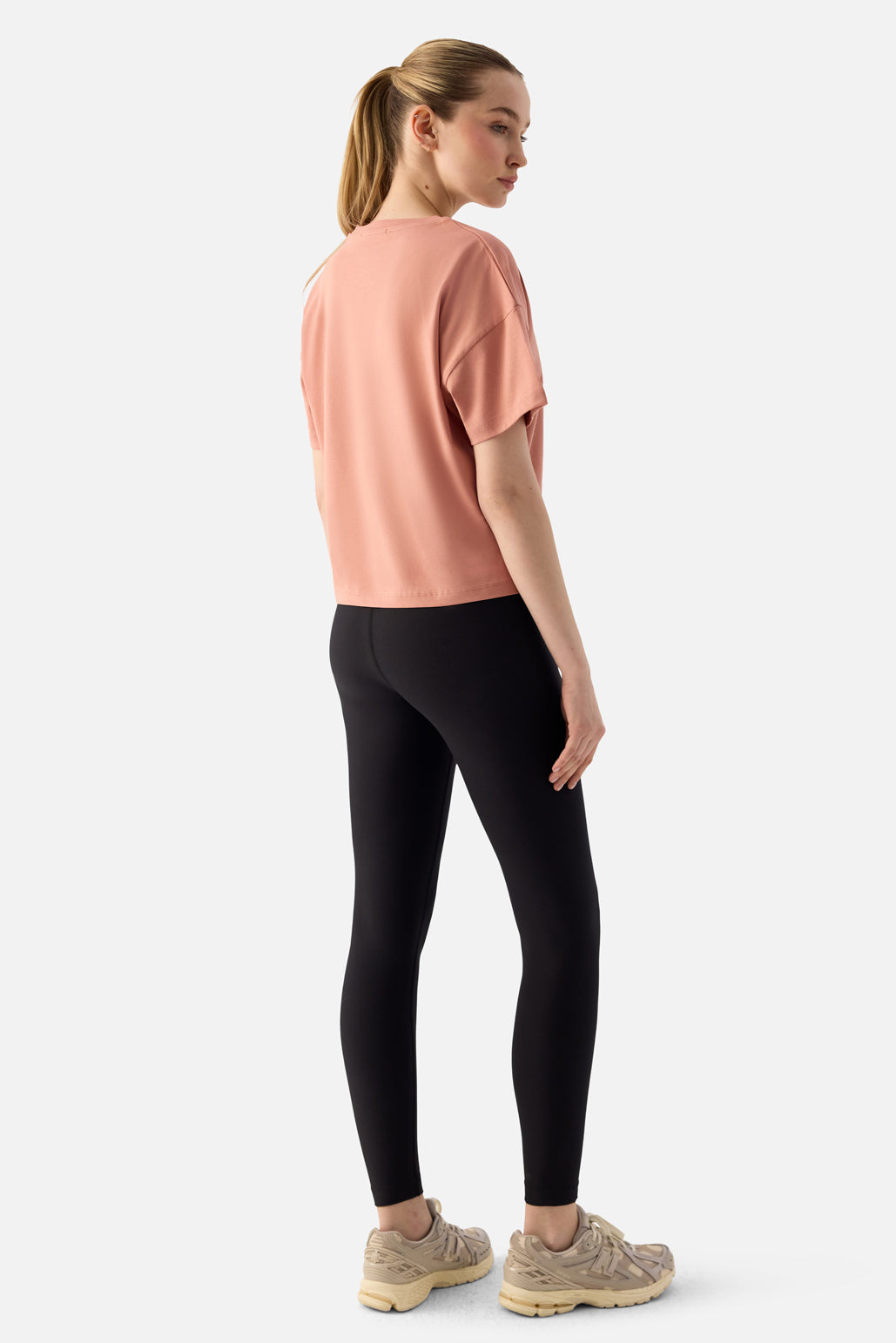 Noya Kısa Oversize Pudra Tişört - 3
