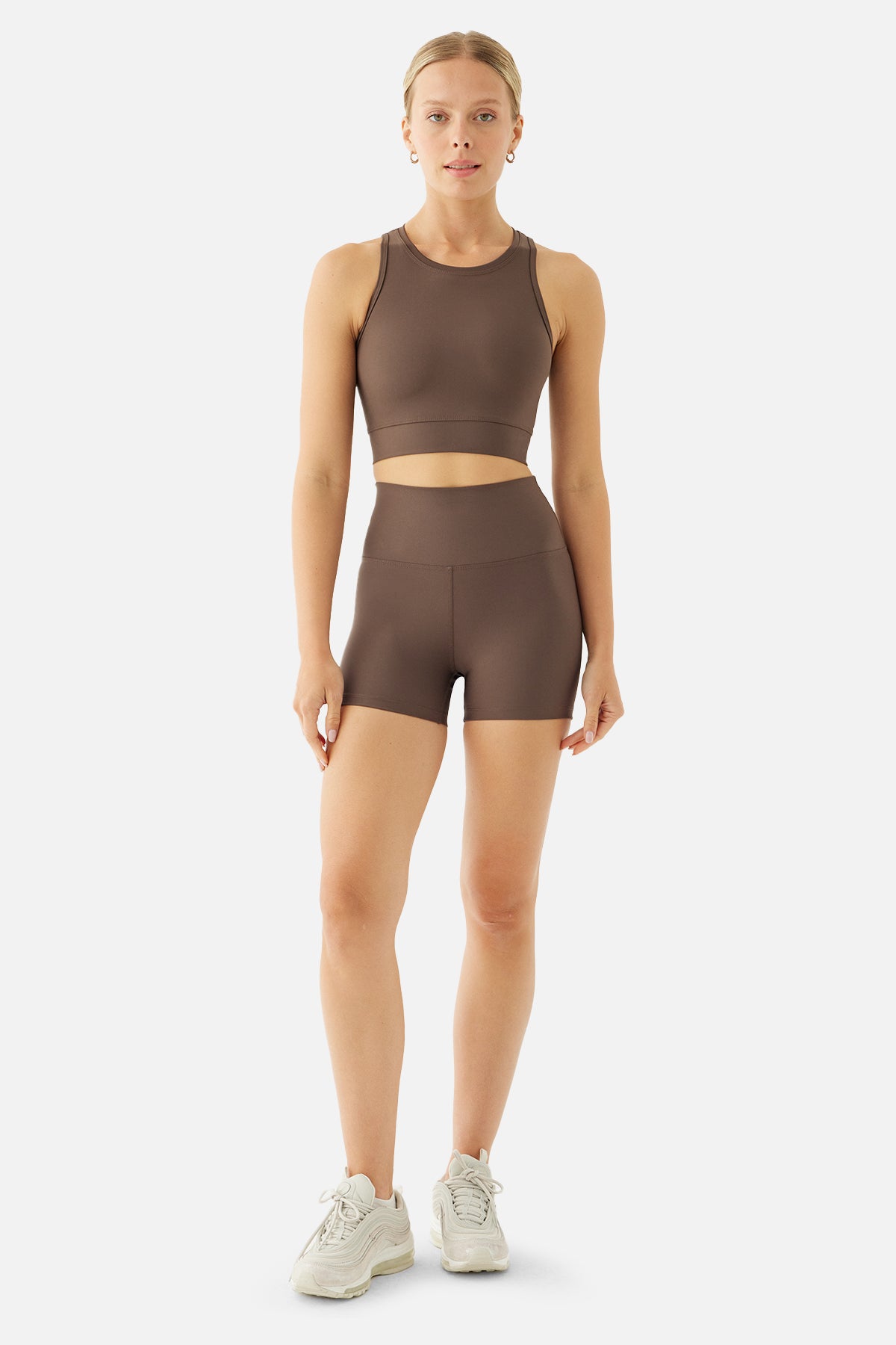 Olivia Acı Kahve Spor Crop - 4