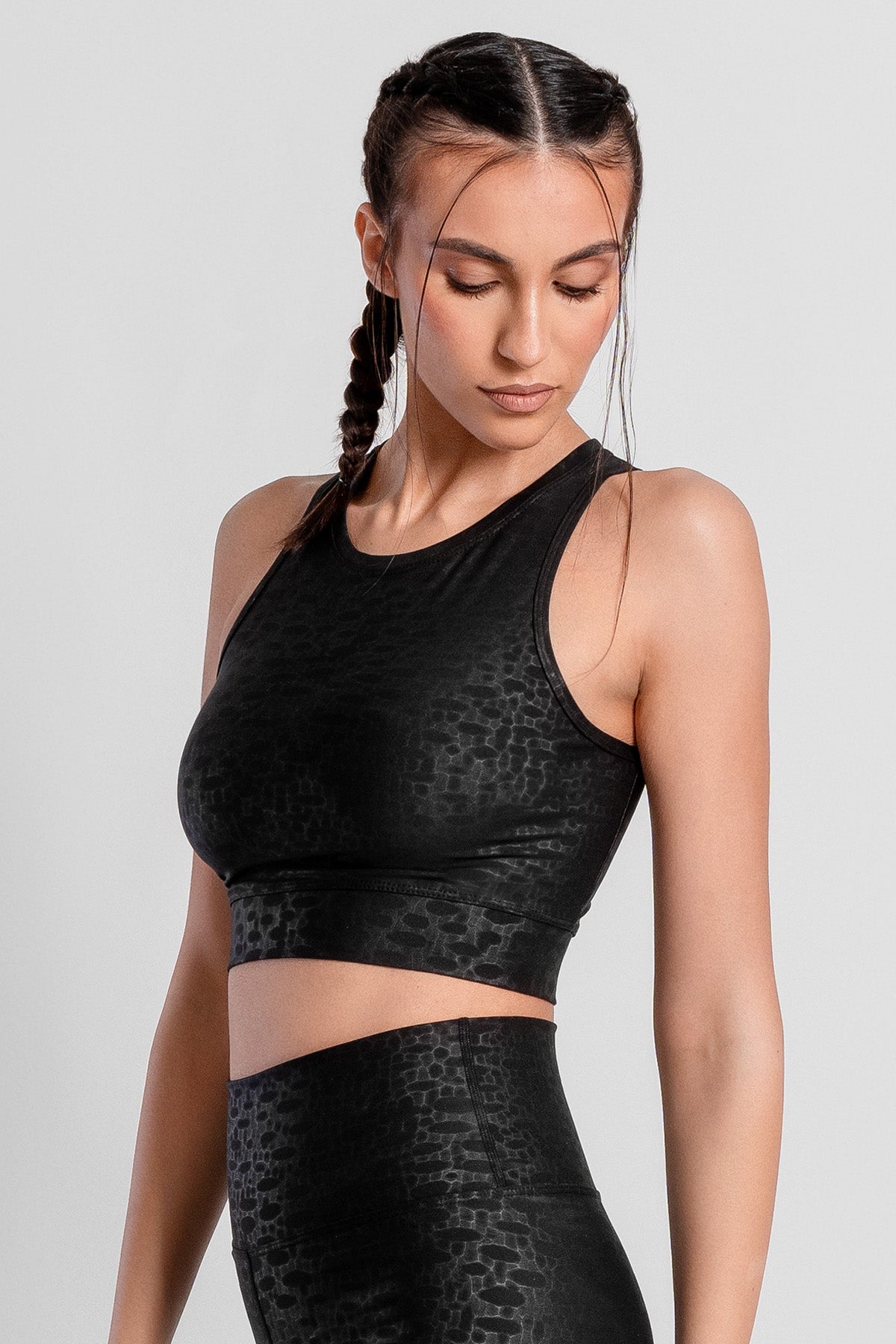Roise Damla Desenli Siyah Spor Bra - 4