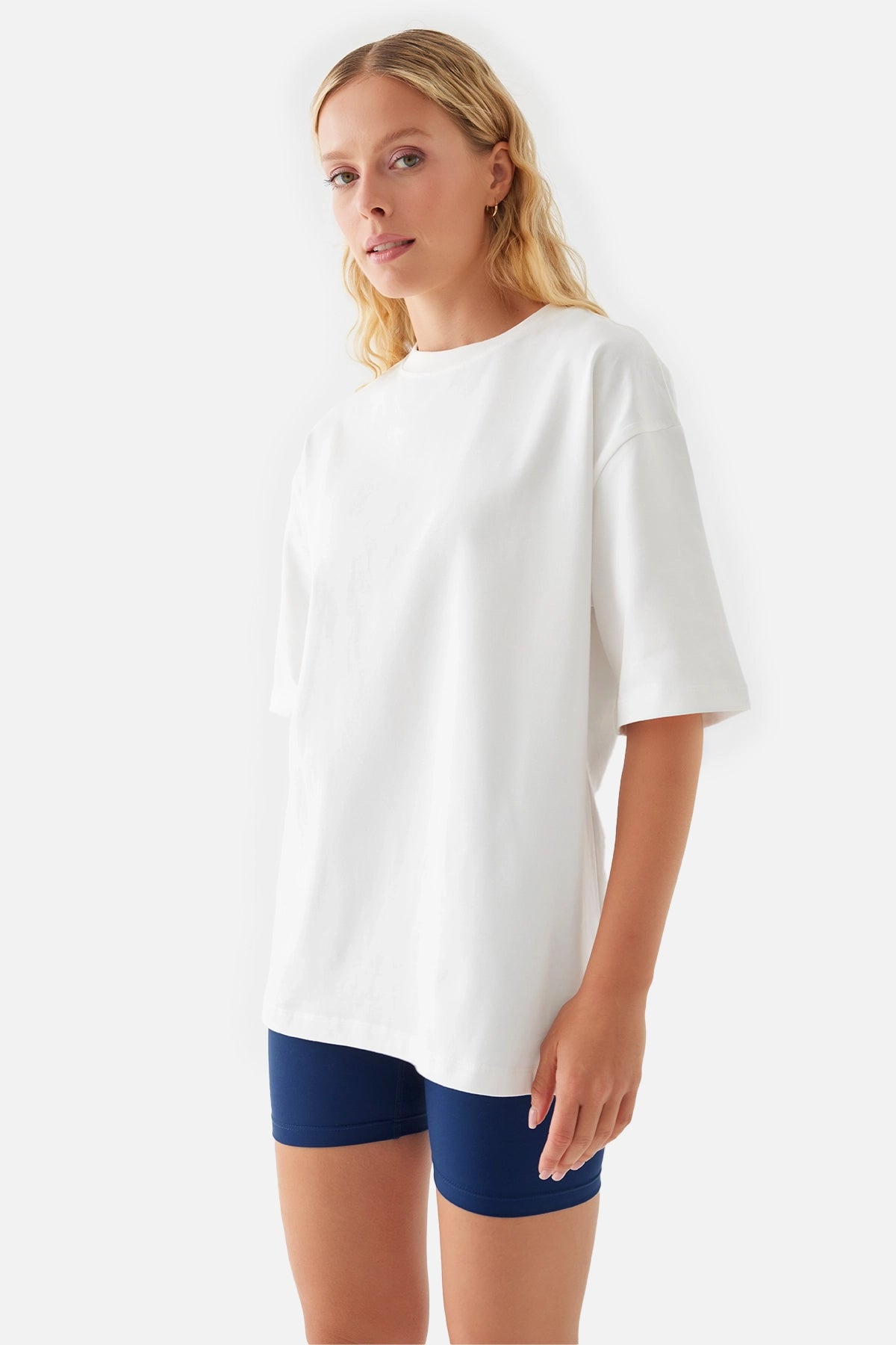Serenity Oversize Krem Tişört - 5