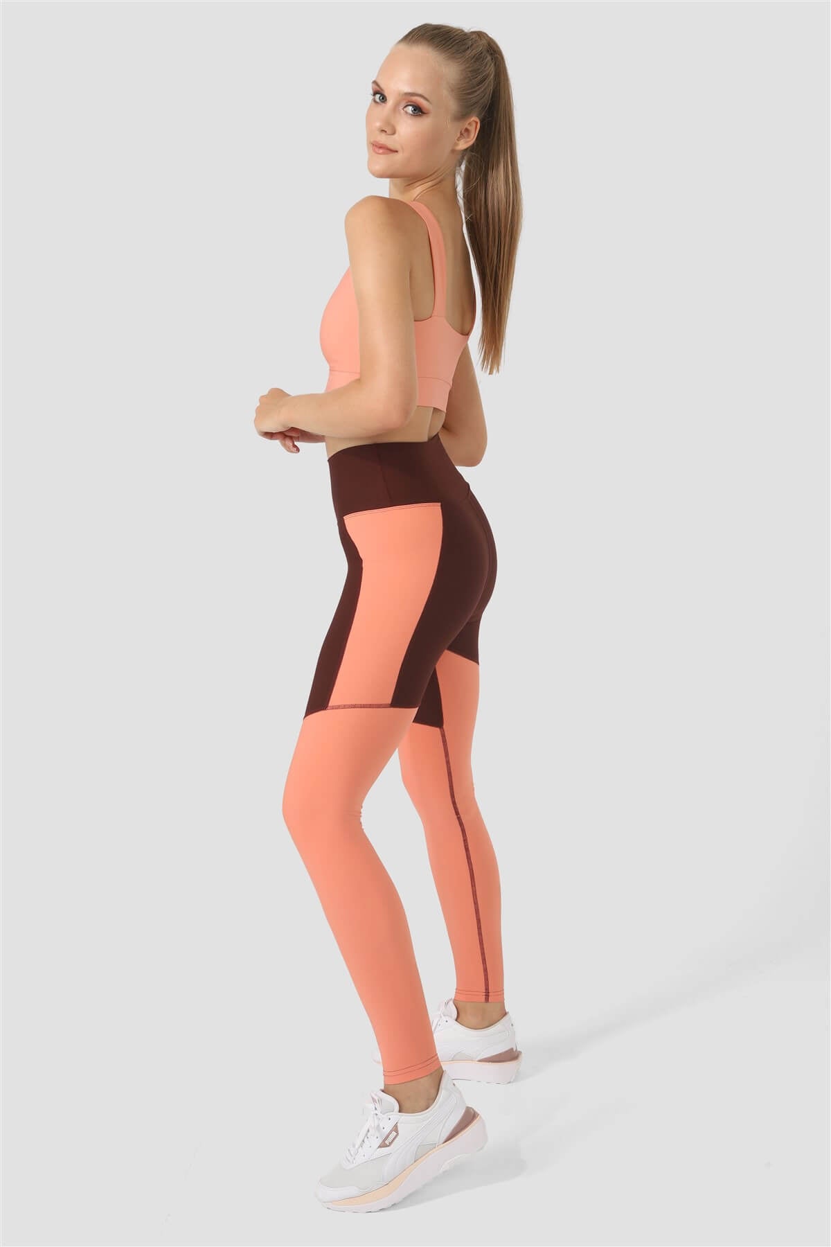 Square Neck Şeftali Spor Büstiyer - 4