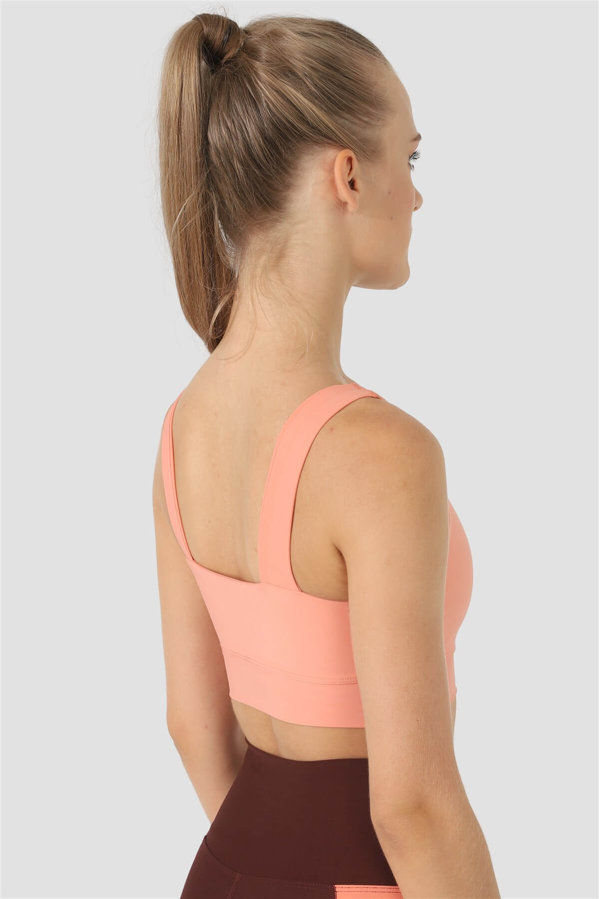 Square Neck Şeftali Spor Büstiyer - 5