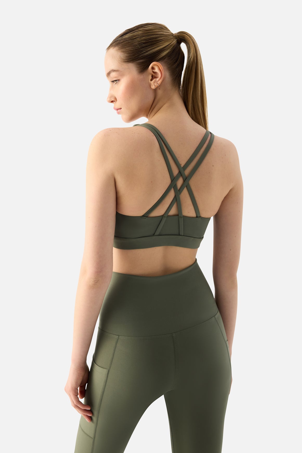 Stella Orta Destekli Yosun Yeşili Spor Bra - 3