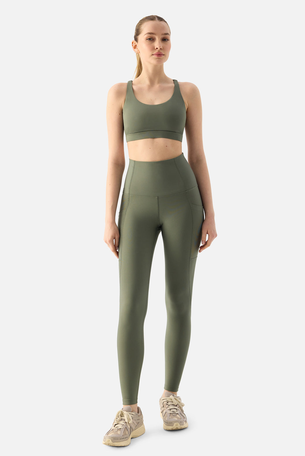 Stella Orta Destekli Yosun Yeşili Spor Bra - 5