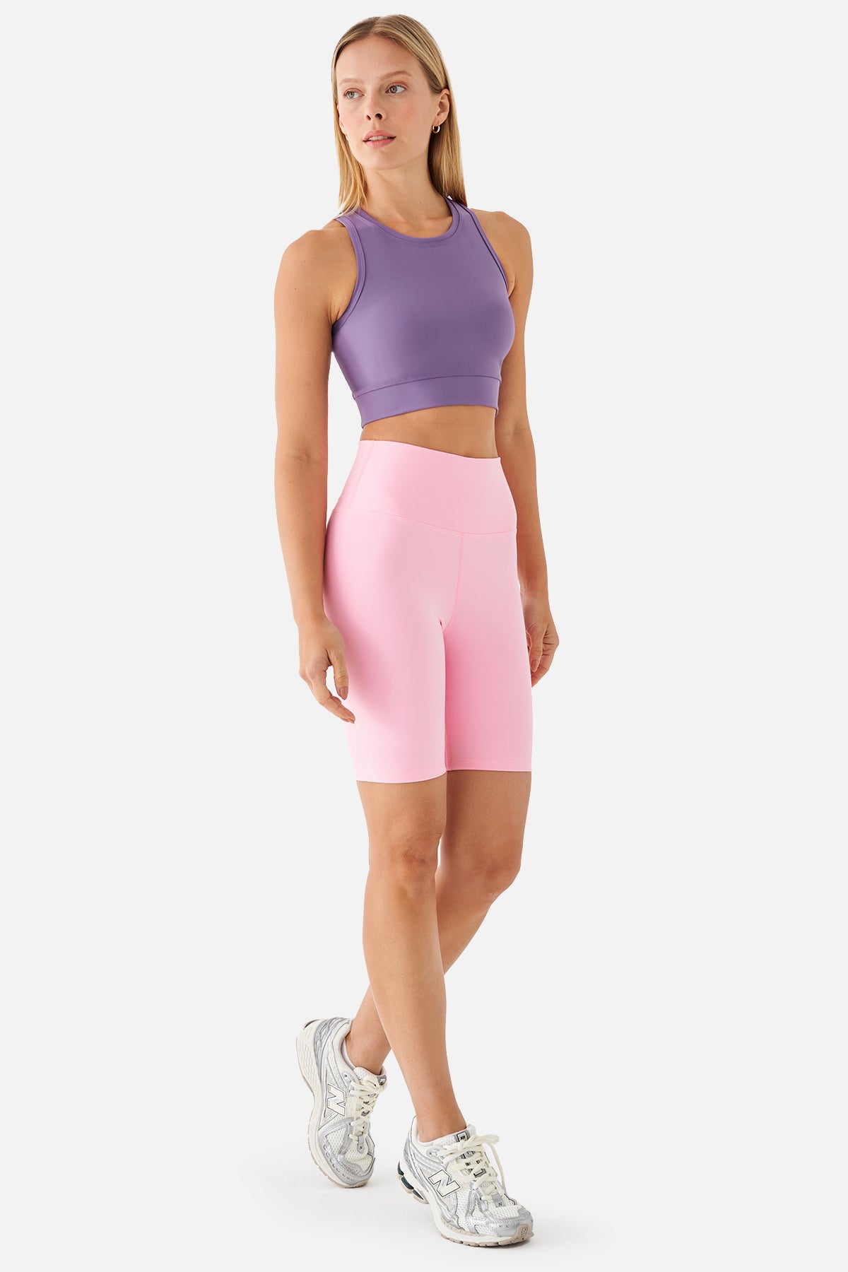 Violet Biker Pembe Spor Tayt - 4