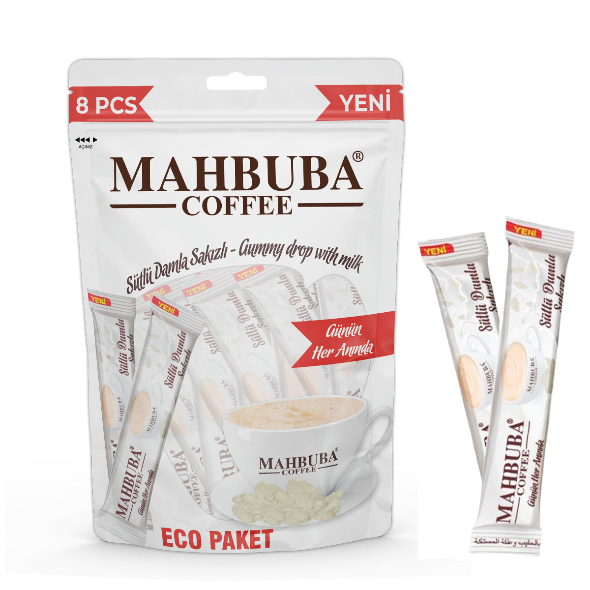 Coffee Damla Sakızlı Sütlü Köpüklü Hazır Kahve 8×17,5gr Eco Paket