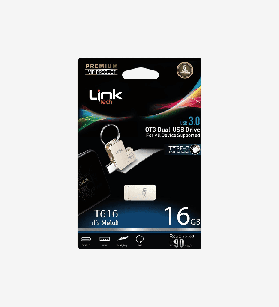 Link Tech Flash OTG Type-C Dual 3.0 90mb/s Premium 16GB
