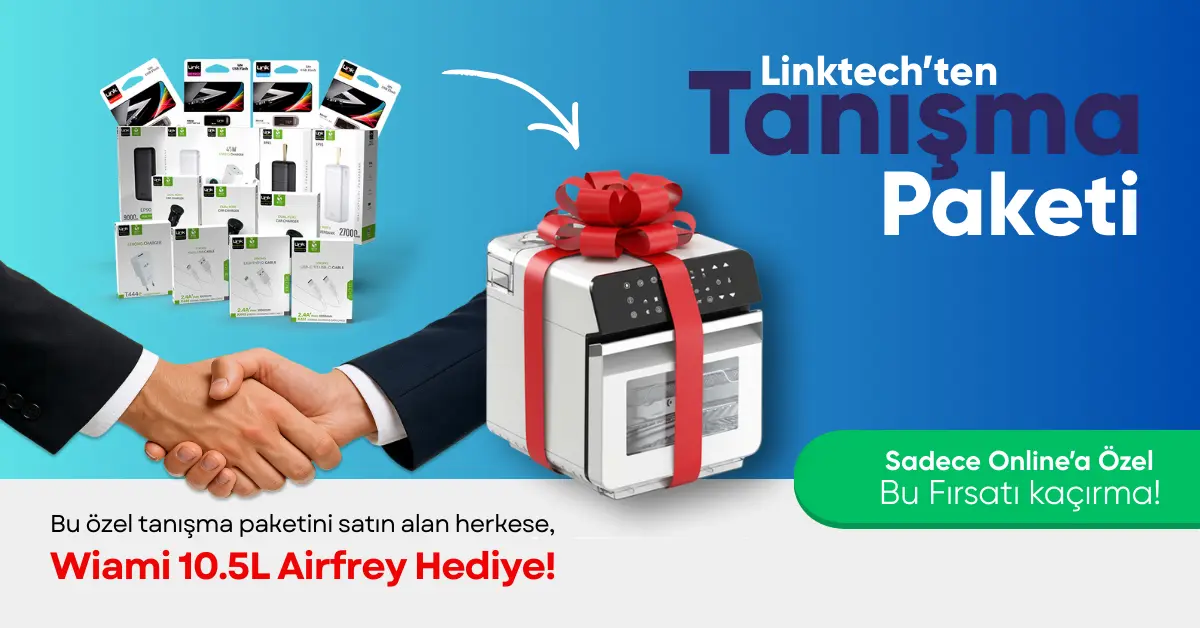 LinkTech Tanışma Paketi + Wiami Beyaz Airfryer Buharlı Hava Fritözü Hediye!