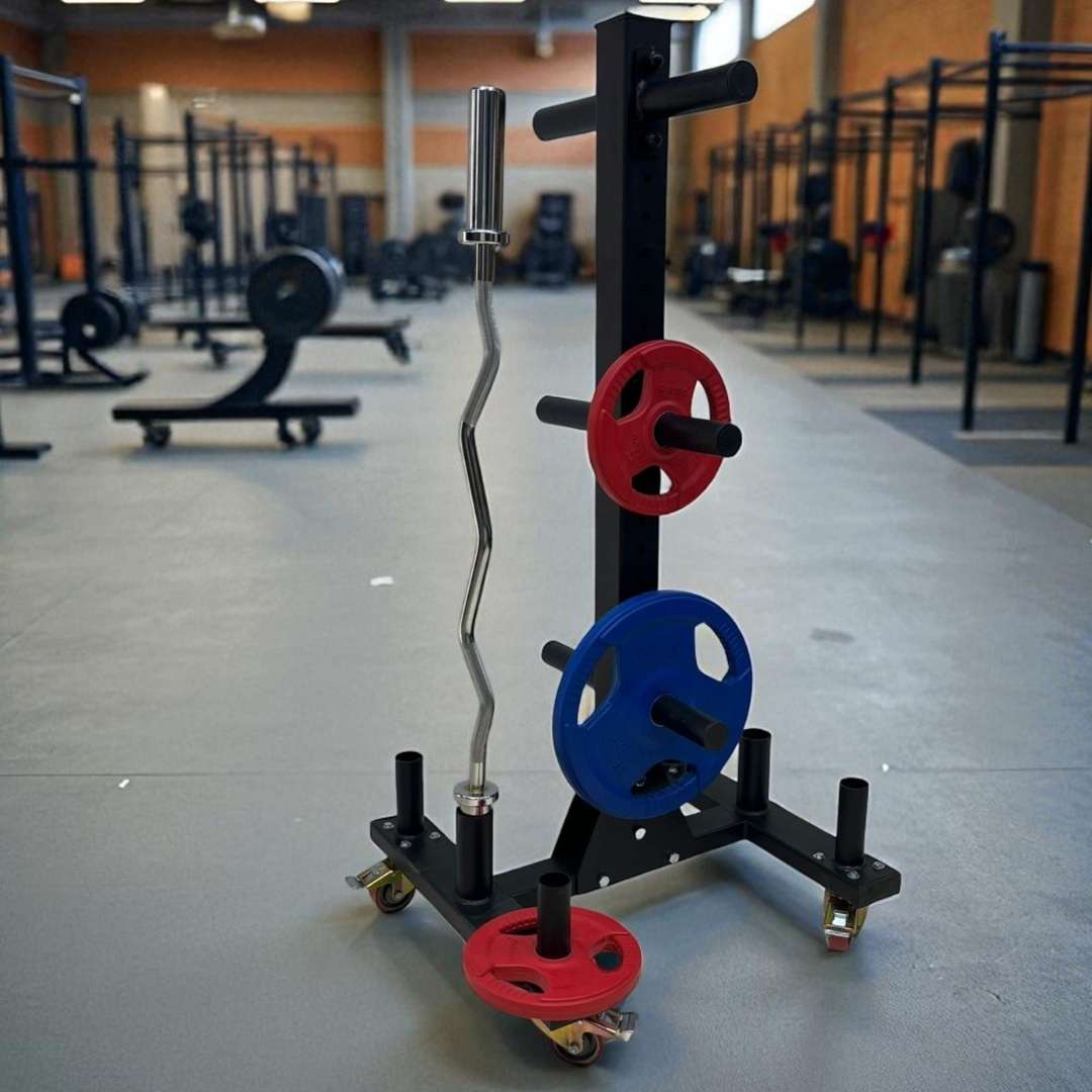 Tekerlekli Olimpik Plaka ve Bar Standı - 4