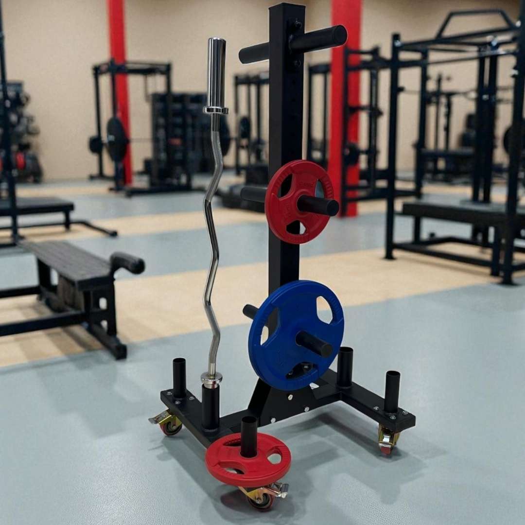 Tekerlekli Olimpik Plaka ve Bar Standı - 5