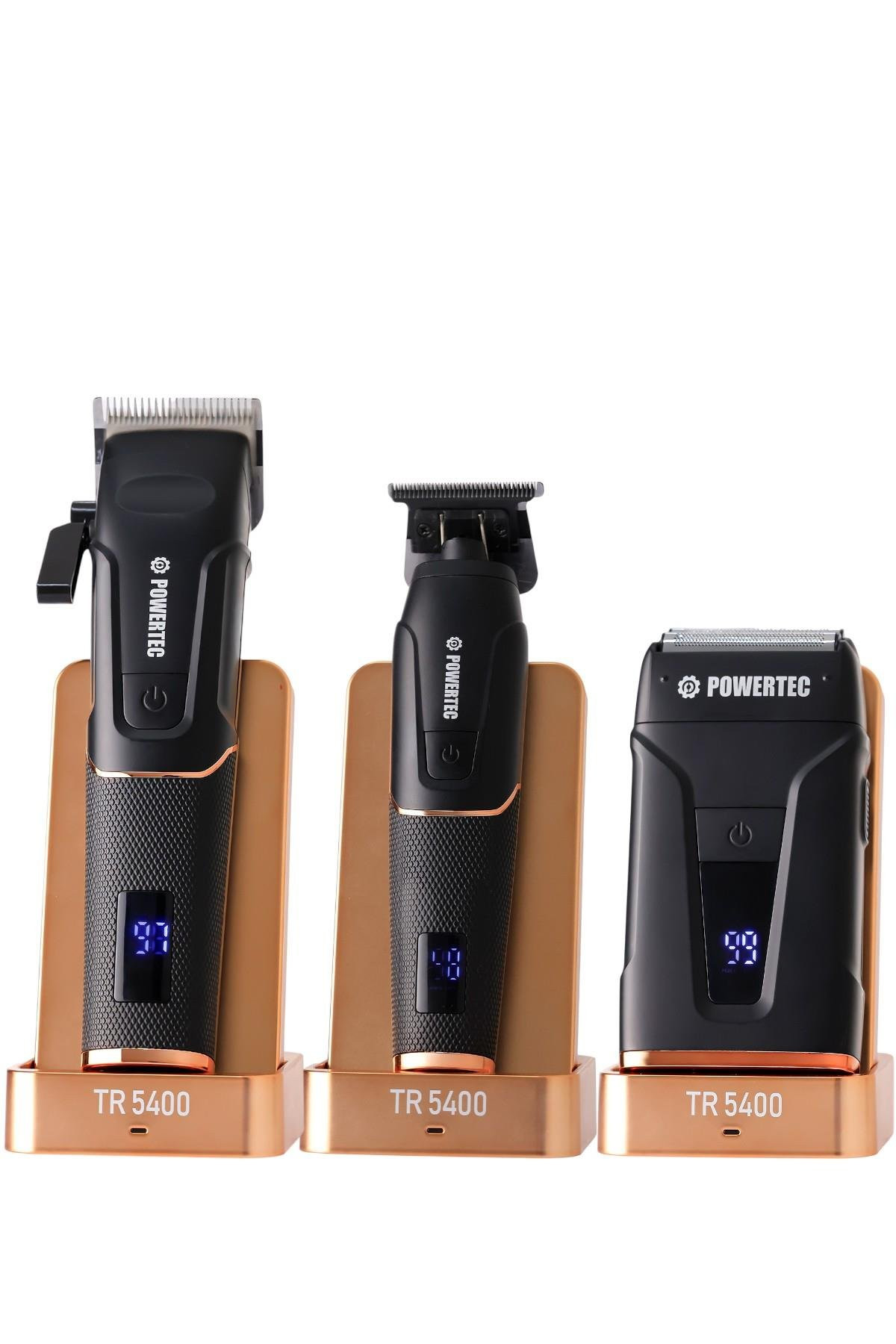 TR-5400 Saç & Sakal & Günlük Tıraş & Ense Çizim Profesyonel Berber Tıraş Makinesi 3'lü set