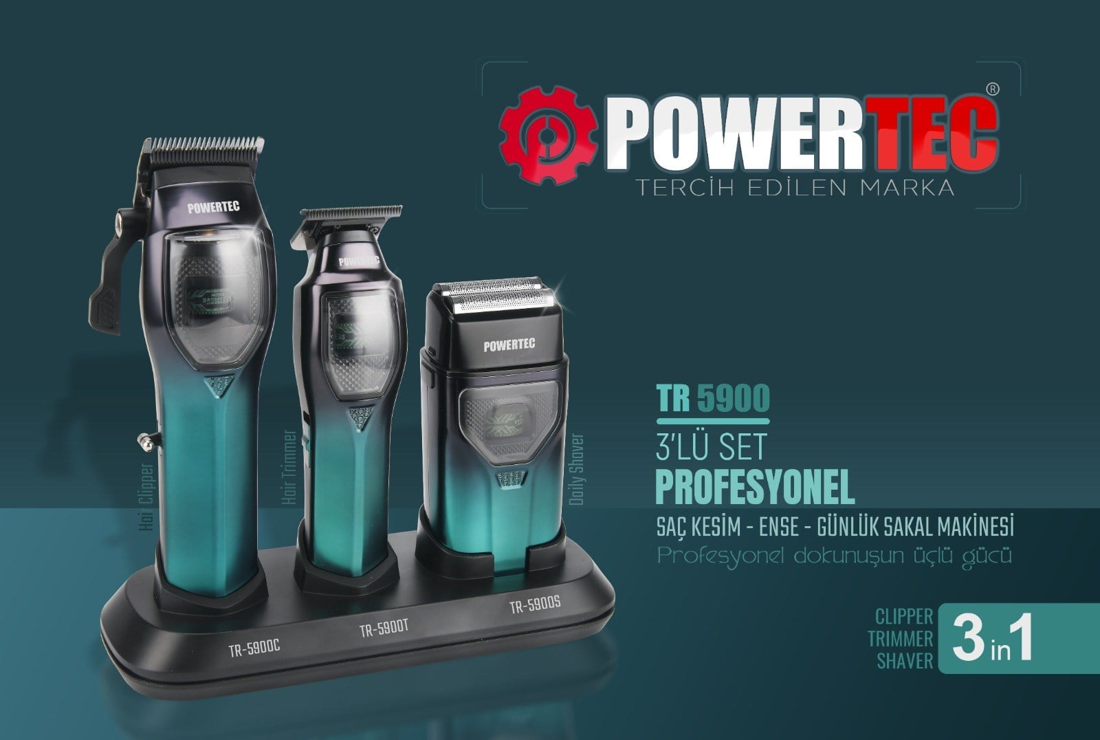 TR-5900 Saç-Sakal-Ense-Günlük Tıraş Makinesi 3'lü Set - 8
