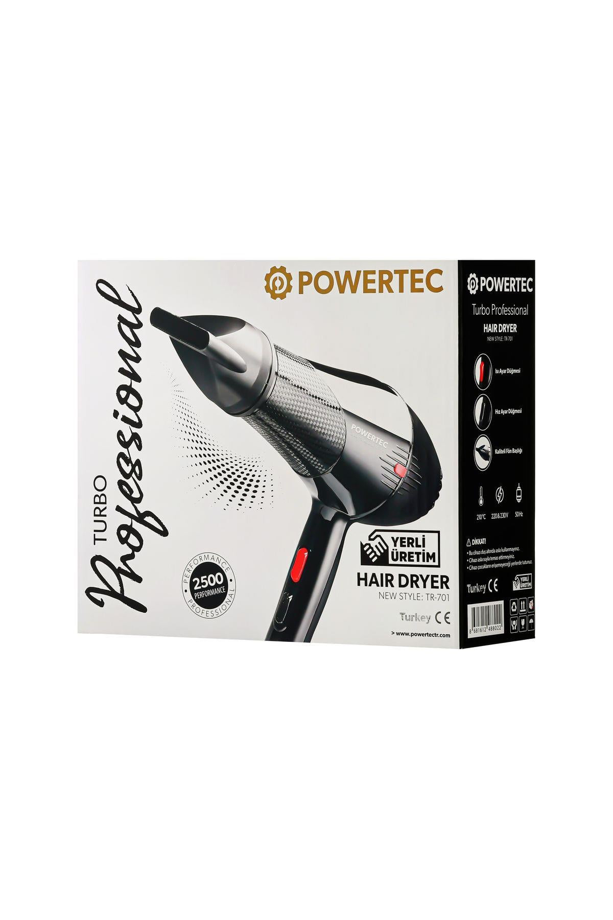 TR-701 Professional Hair Dryer + Professional Barber Hair Brush