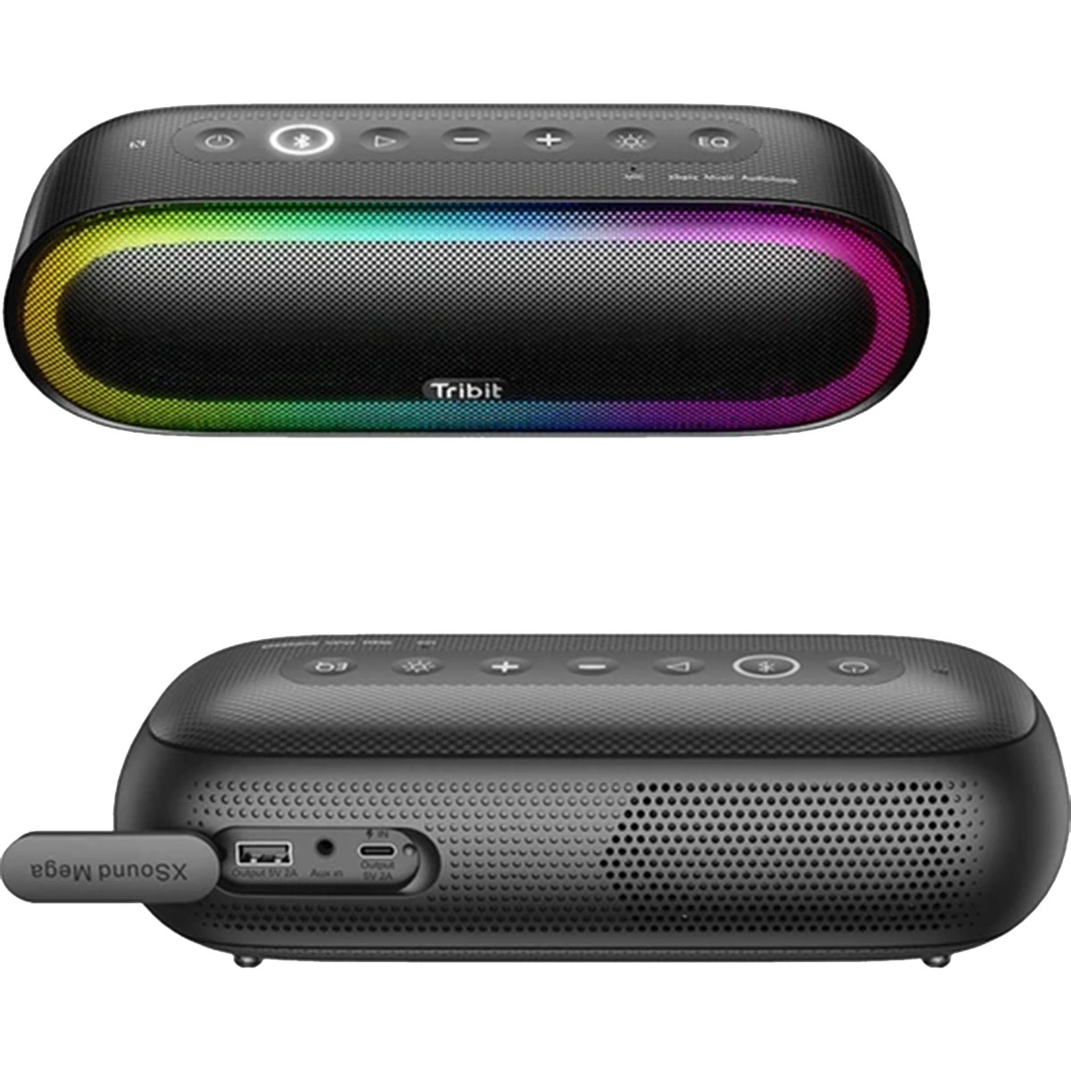 Tribit XSound Mega 30W 20 Saat Oynatma Süresi IPX7 Su Geçirmez RGB Taşınabilir TWS Bluetooth Hoparlör Siyah
