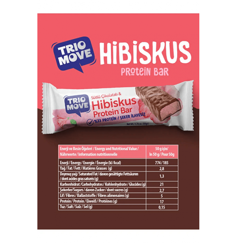 Trio Move %33 Fit Protein Bar Hibiskus 9 Adet x 50 gram - 3