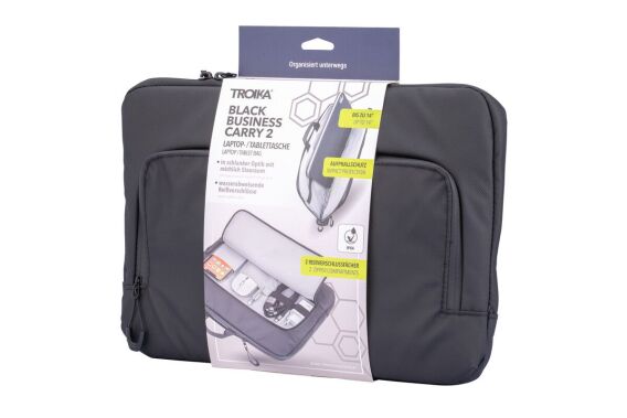 Troika 2 Gözlü Laptop Kılıfı, Siyah - 5