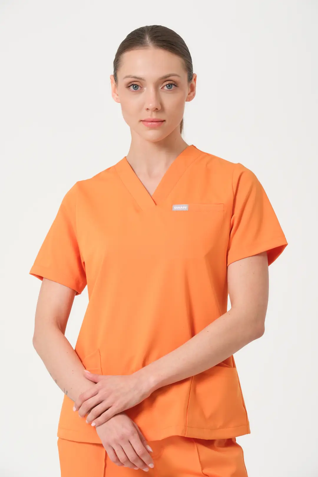 TURUNCU- KLİNİK DESTEK İŞÇİ ÜST ÜNİFORMA (ELITE)